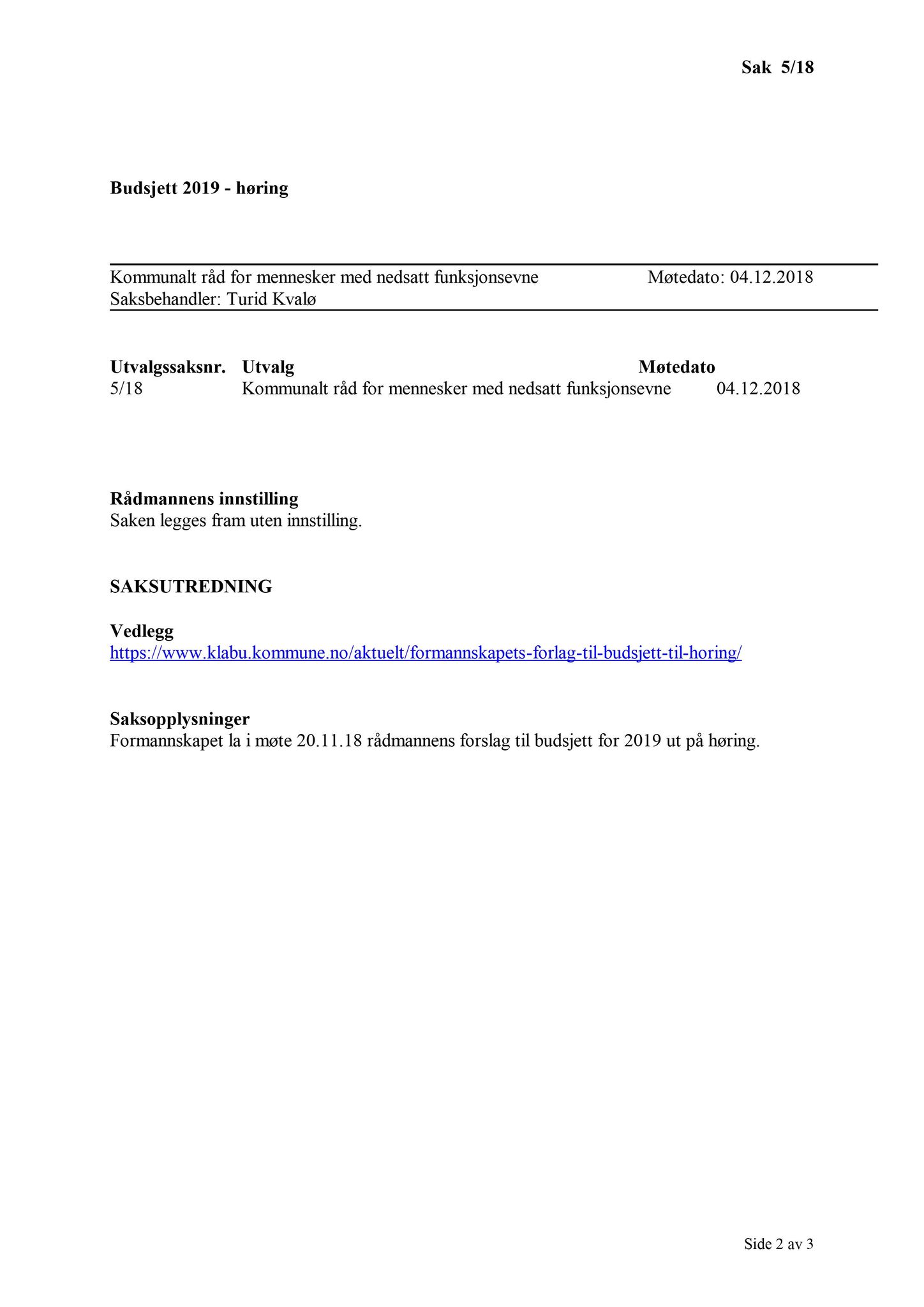 Klæbu Kommune, TRKO/KK/08-KMNF/L008: Kommunalt råd for mennesker med nedsatt funksjonsevne - Møteoversikt, 2018, p. 23