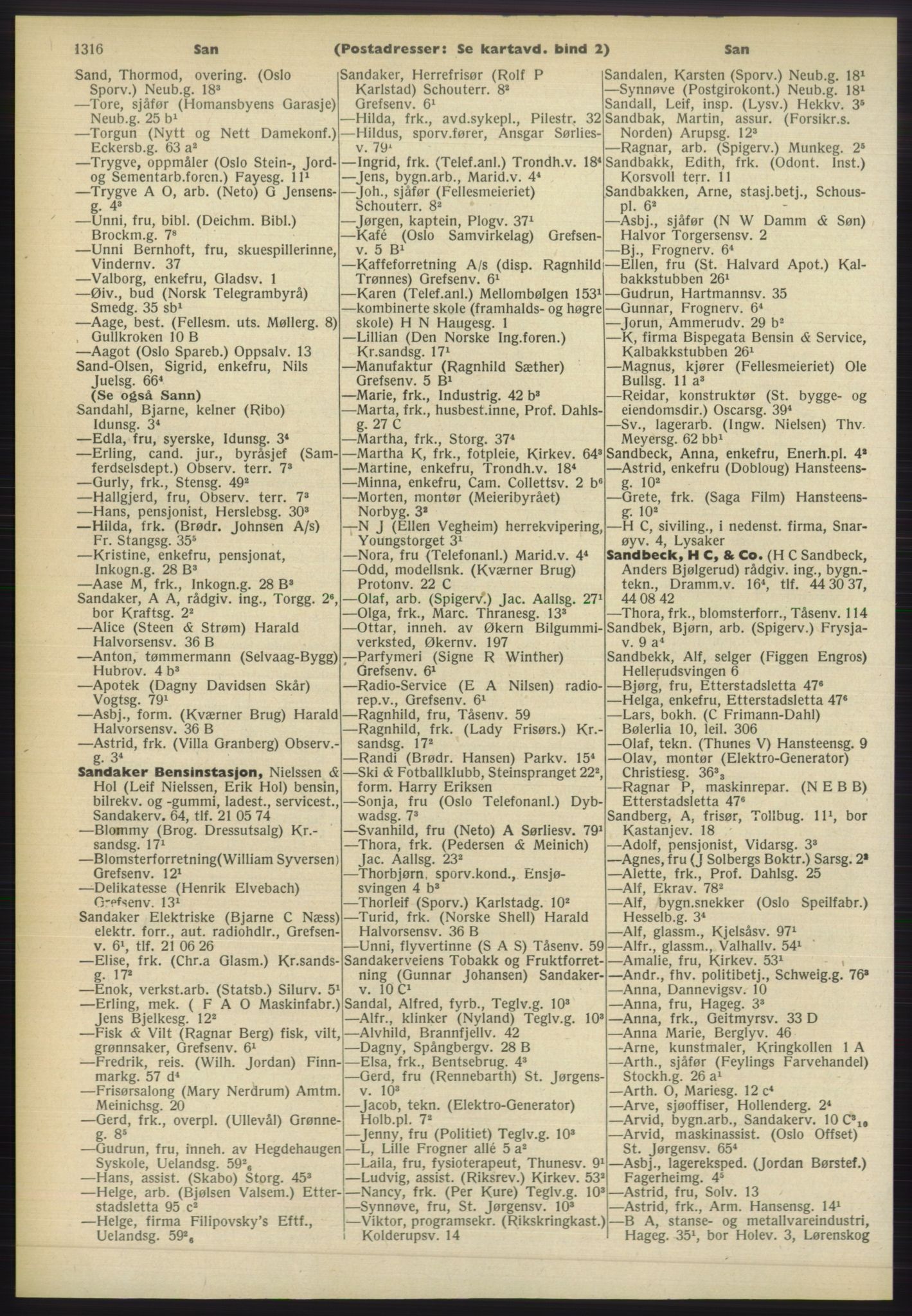 Kristiania/Oslo adressebok, PUBL/-, 1960-1961, p. 1316