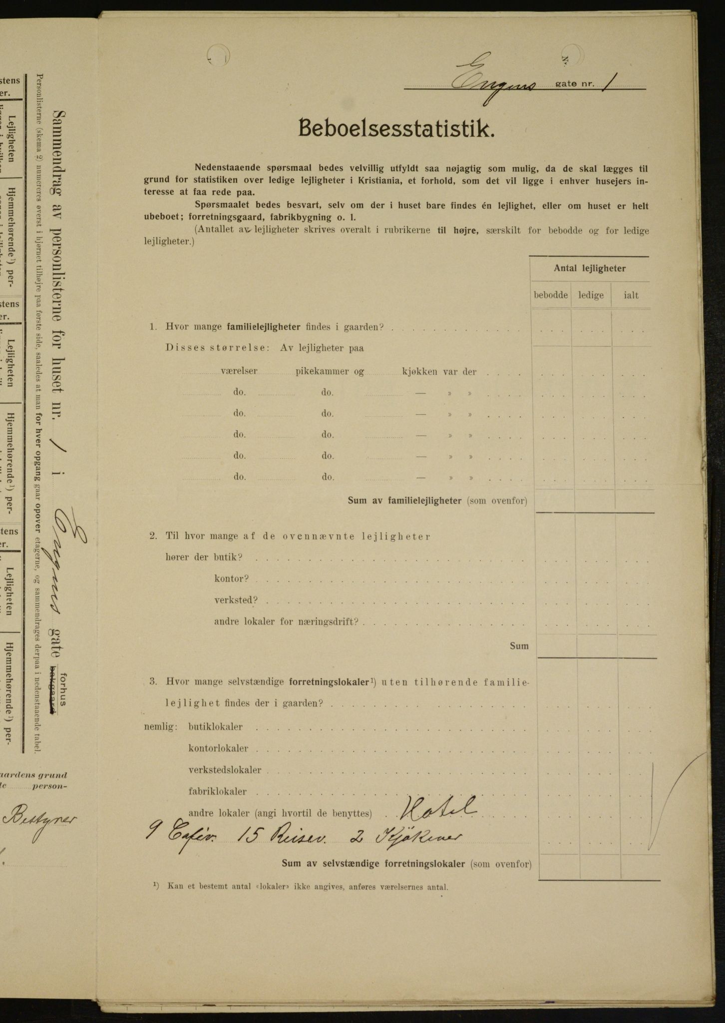 OBA, Municipal Census 1909 for Kristiania, 1909, p. 19602
