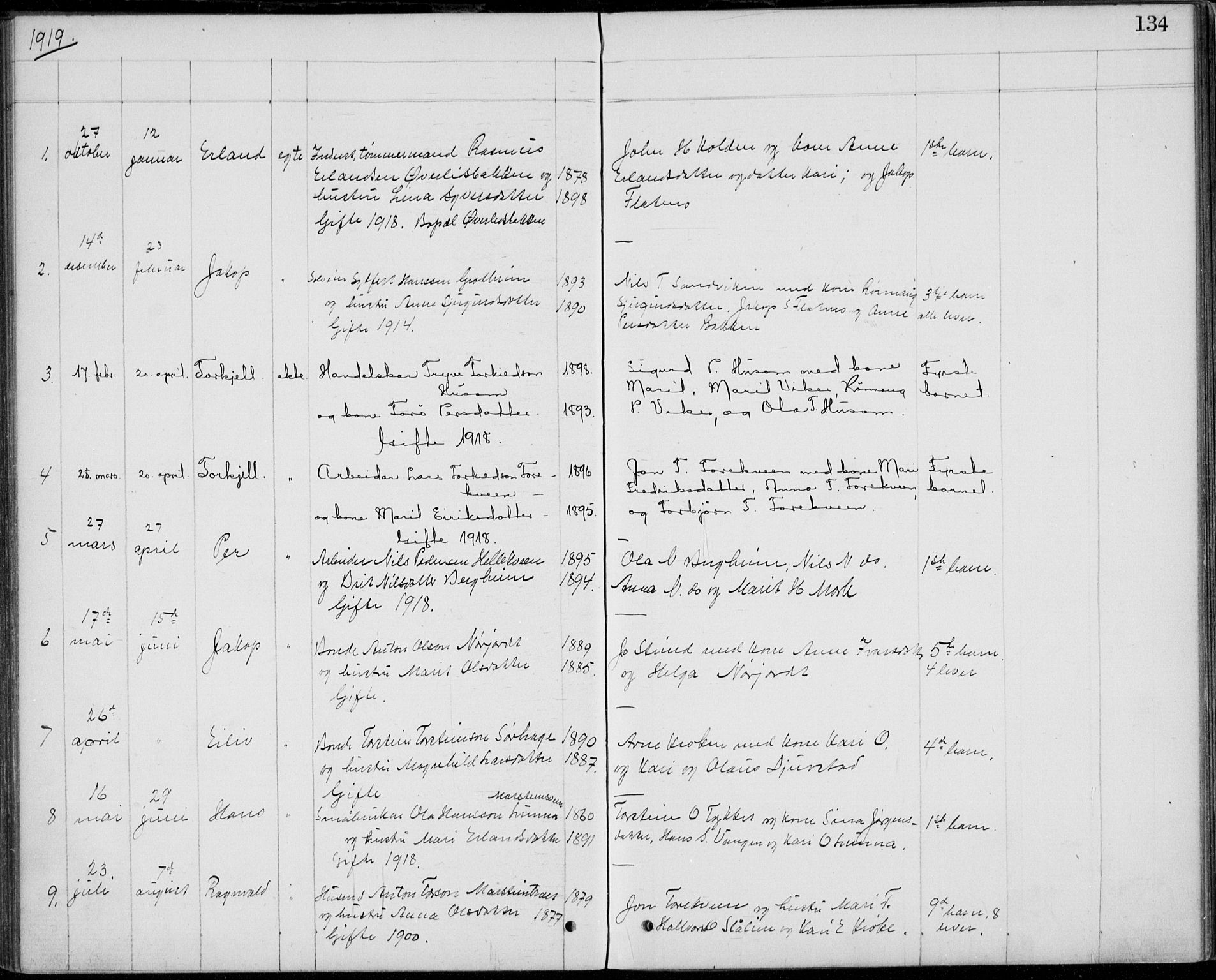 Lom prestekontor, SAH/PREST-070/L/L0013: Parish register (copy) no. 13, 1874-1938, p. 134