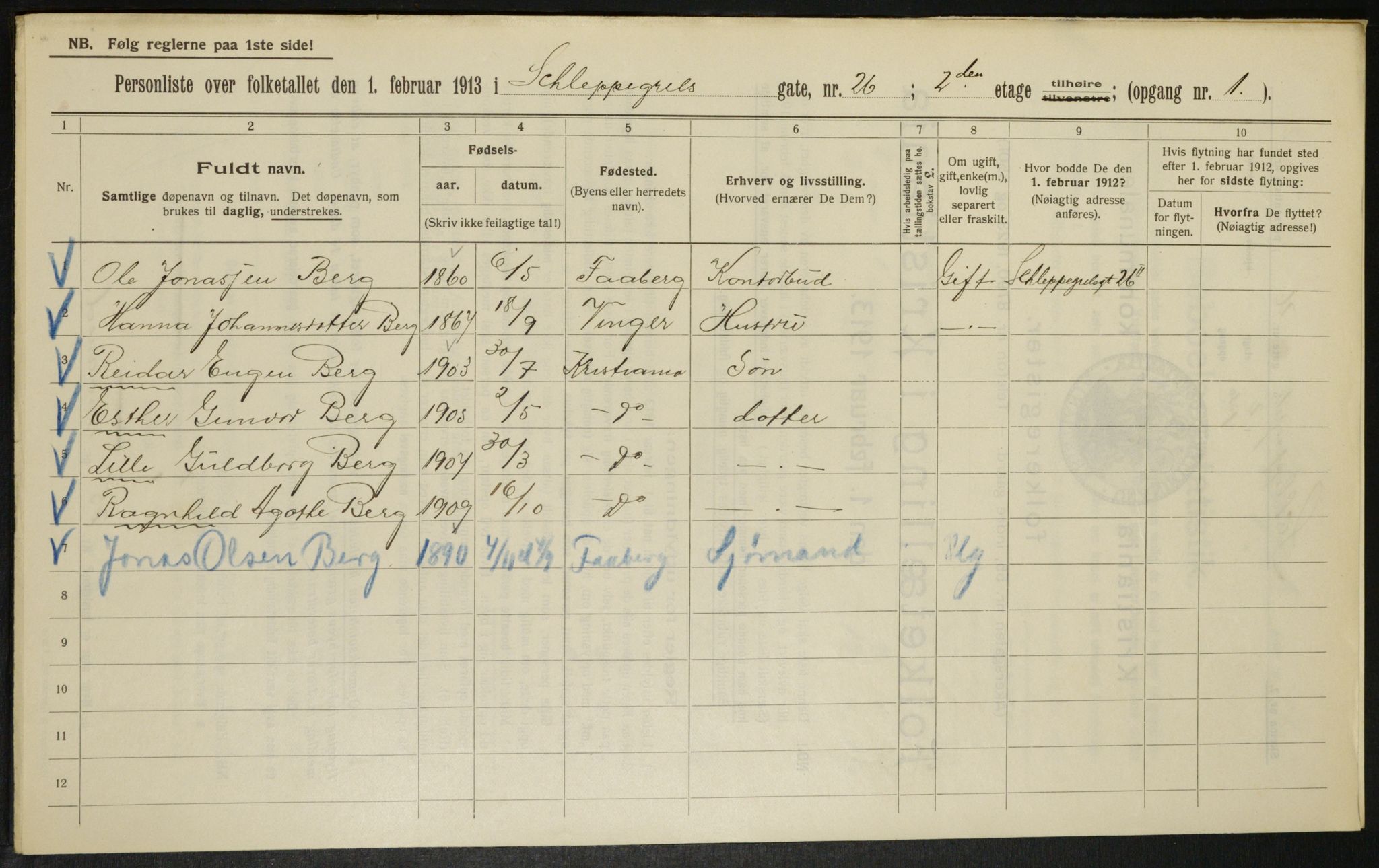 OBA, Municipal Census 1913 for Kristiania, 1913, p. 90251