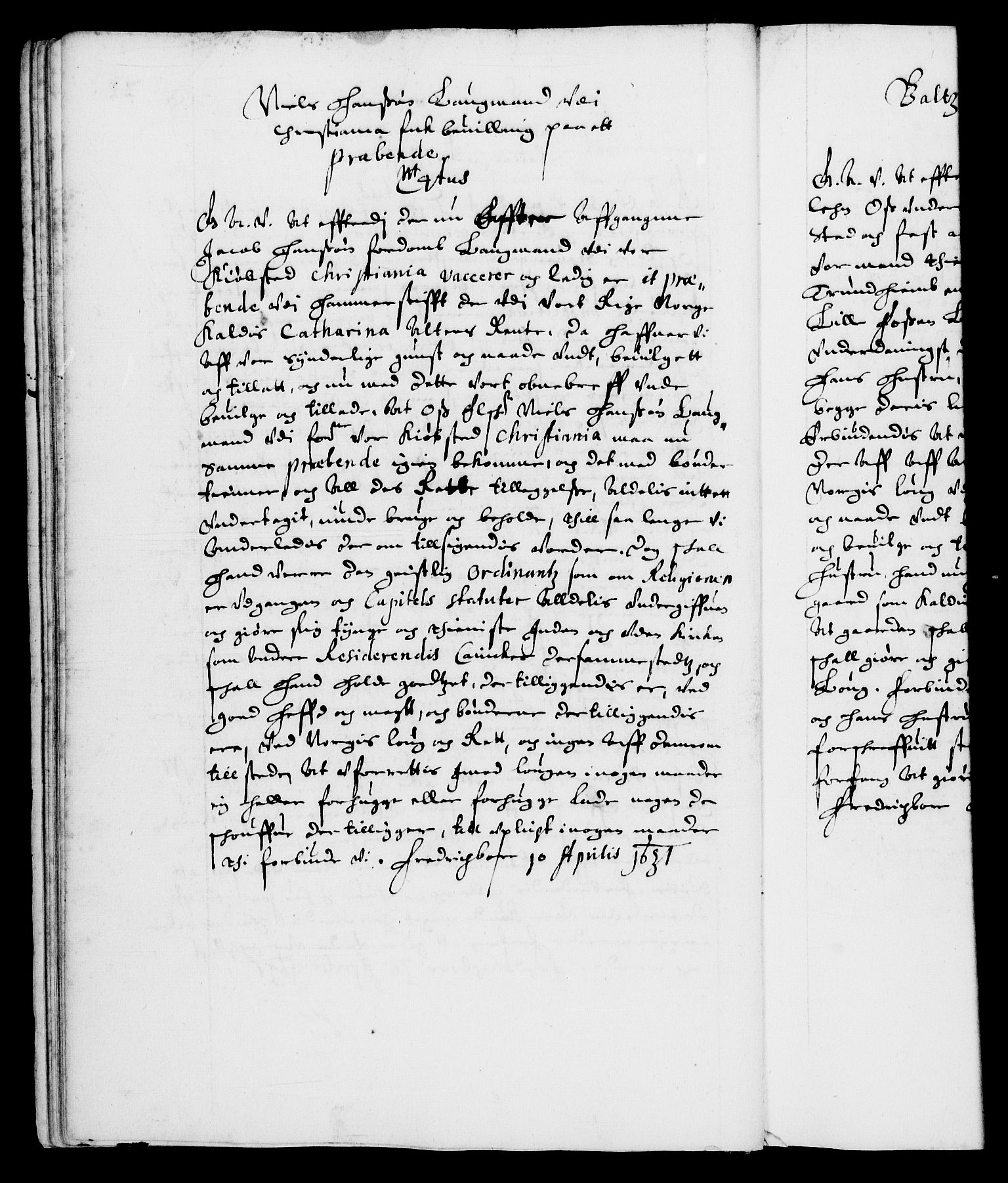 Danske Kanselli 1572-1799, AV/RA-EA-3023/F/Fc/Fca/Fcaa/L0005: Norske registre (mikrofilm), 1631-1636, p. 21b