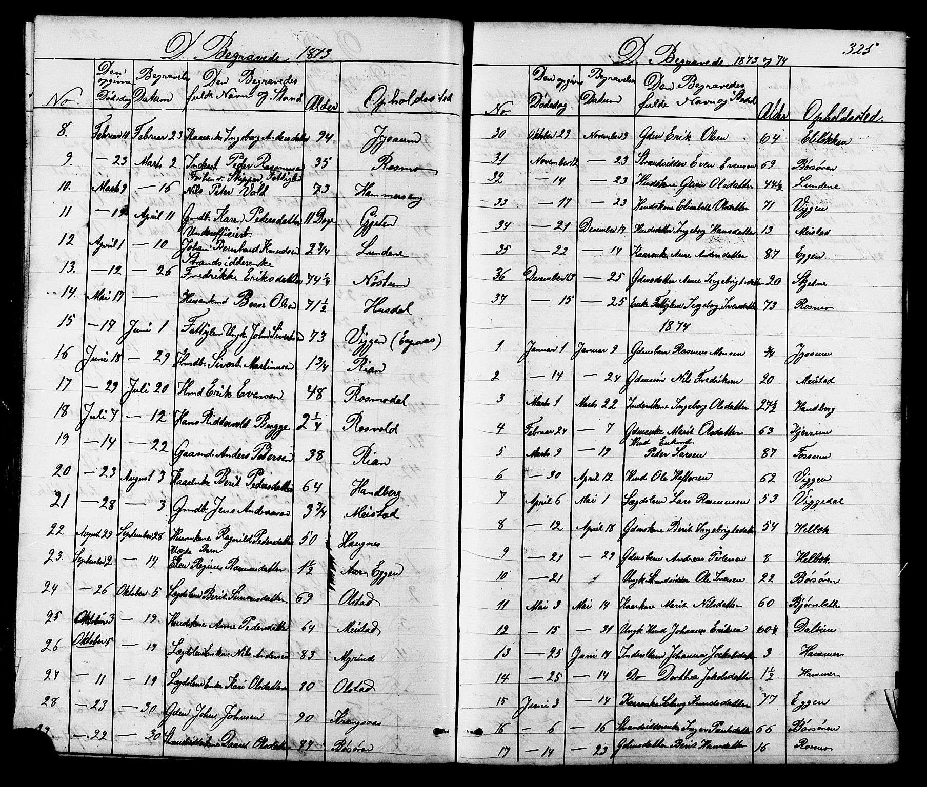 Ministerialprotokoller, klokkerbøker og fødselsregistre - Sør-Trøndelag, SAT/A-1456/665/L0777: Parish register (copy) no. 665C02, 1867-1915, p. 325