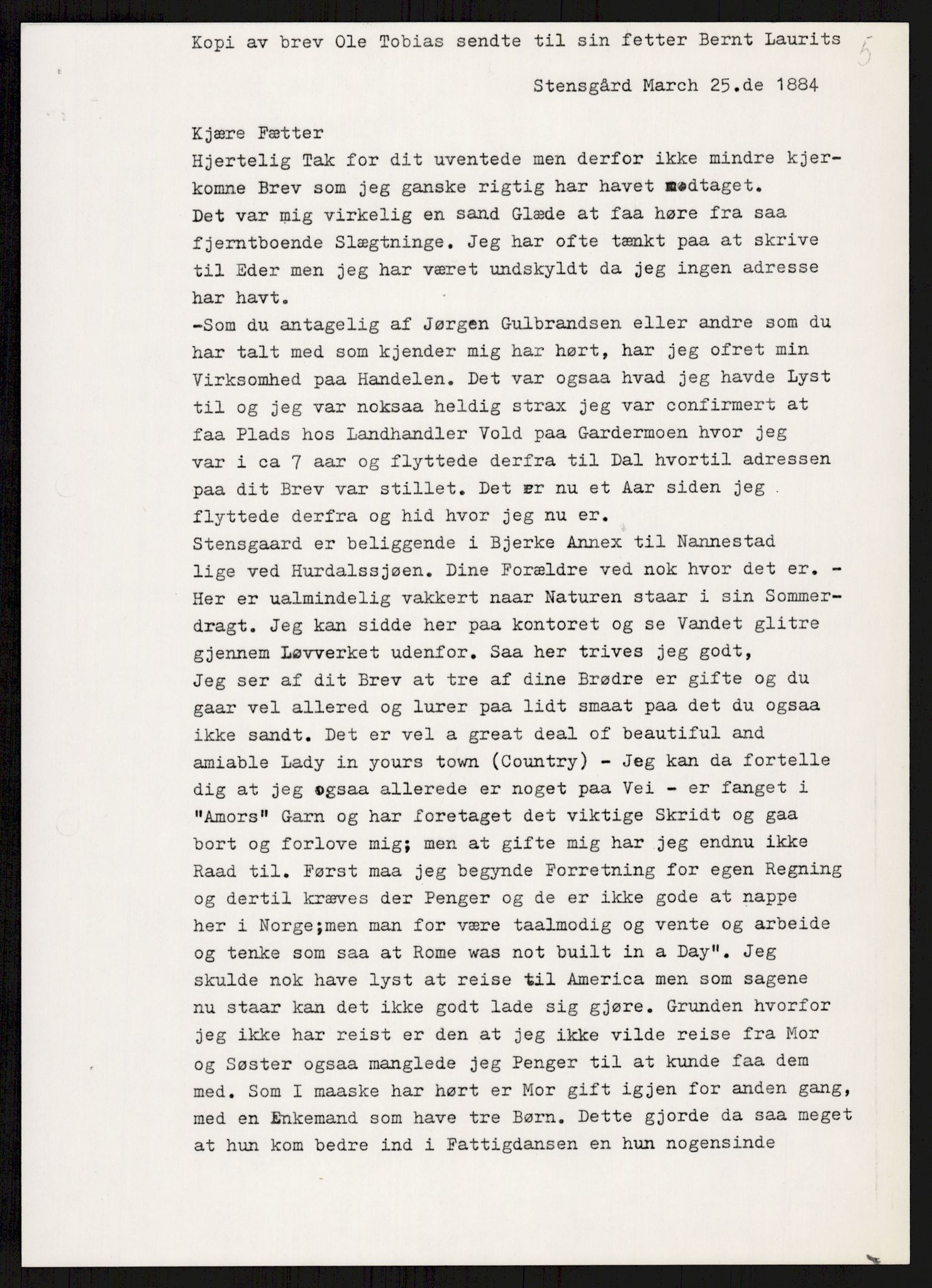 Samlinger til kildeutgivelse, Amerikabrevene, AV/RA-EA-4057/F/L0005: Innlån fra Akershus: Breen - Hilton, 1838-1914, p. 28