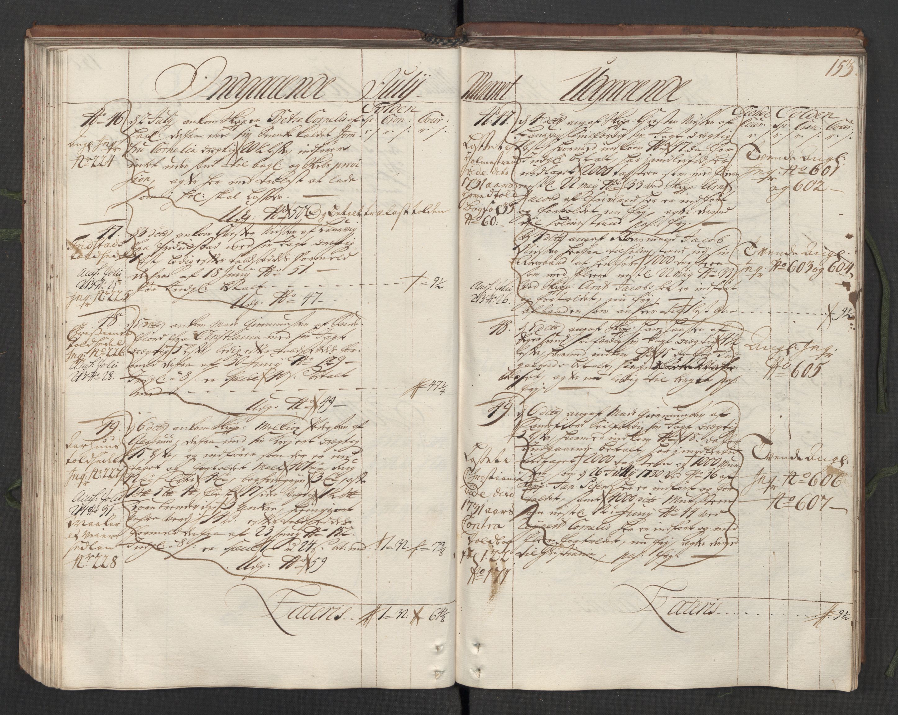 Generaltollkammeret, tollregnskaper, AV/RA-EA-5490/R05/L0012/0001: Tollregnskaper Moss, Son, Krokstad / Hovedtollbok, 1731, p. 152b-153a
