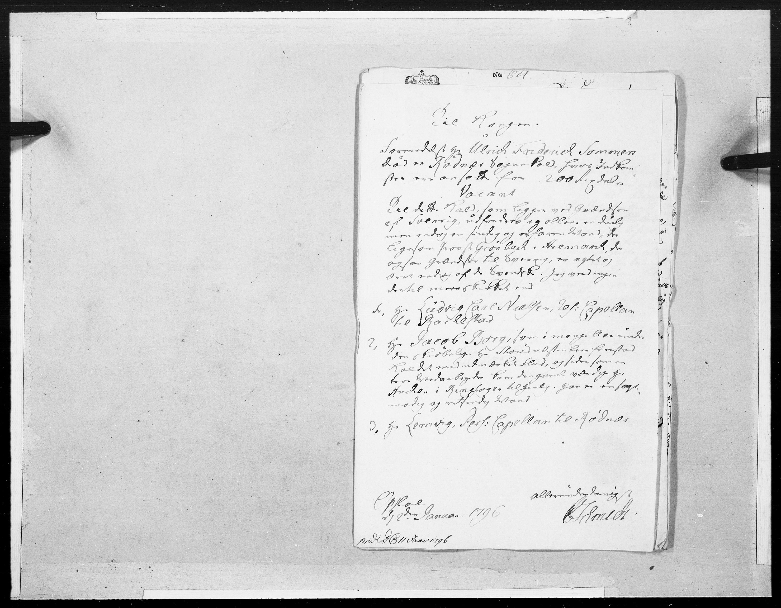 Danske Kanselli 1572-1799, AV/RA-EA-3023/F/Fc/Fcc/Fcca/L0305: Norske innlegg 1572-1799, 1796, p. 11