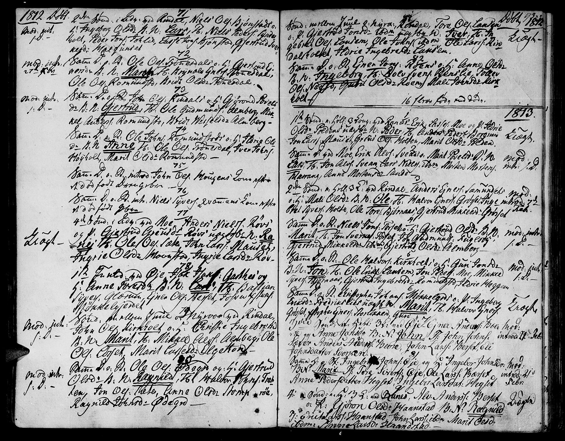 Ministerialprotokoller, klokkerbøker og fødselsregistre - Møre og Romsdal, SAT/A-1454/595/L1040: Parish register (official) no. 595A02, 1797-1819, p. 93