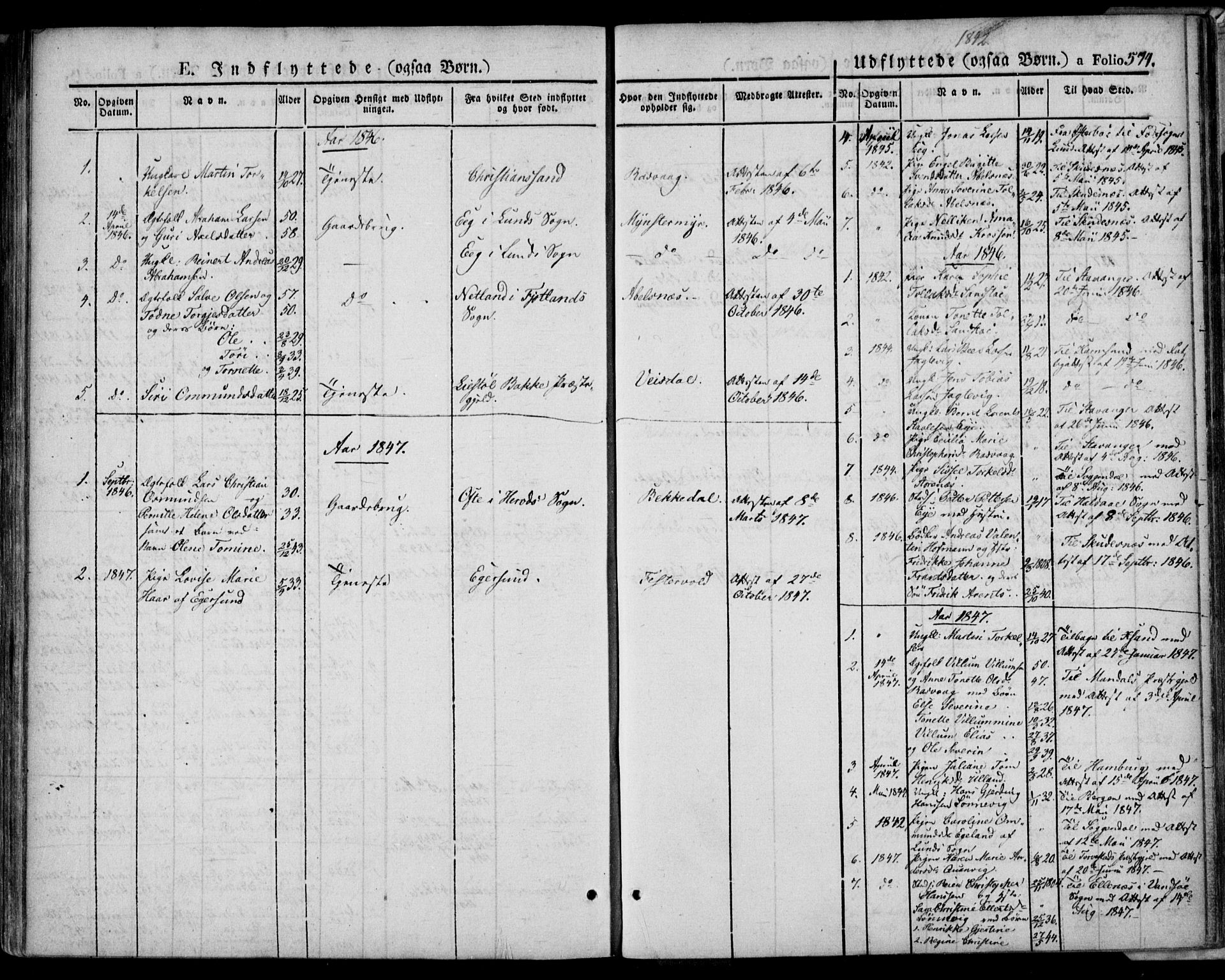 Flekkefjord sokneprestkontor, SAK/1111-0012/F/Fa/Fac/L0004: Parish register (official) no. A 4, 1841-1849, p. 574