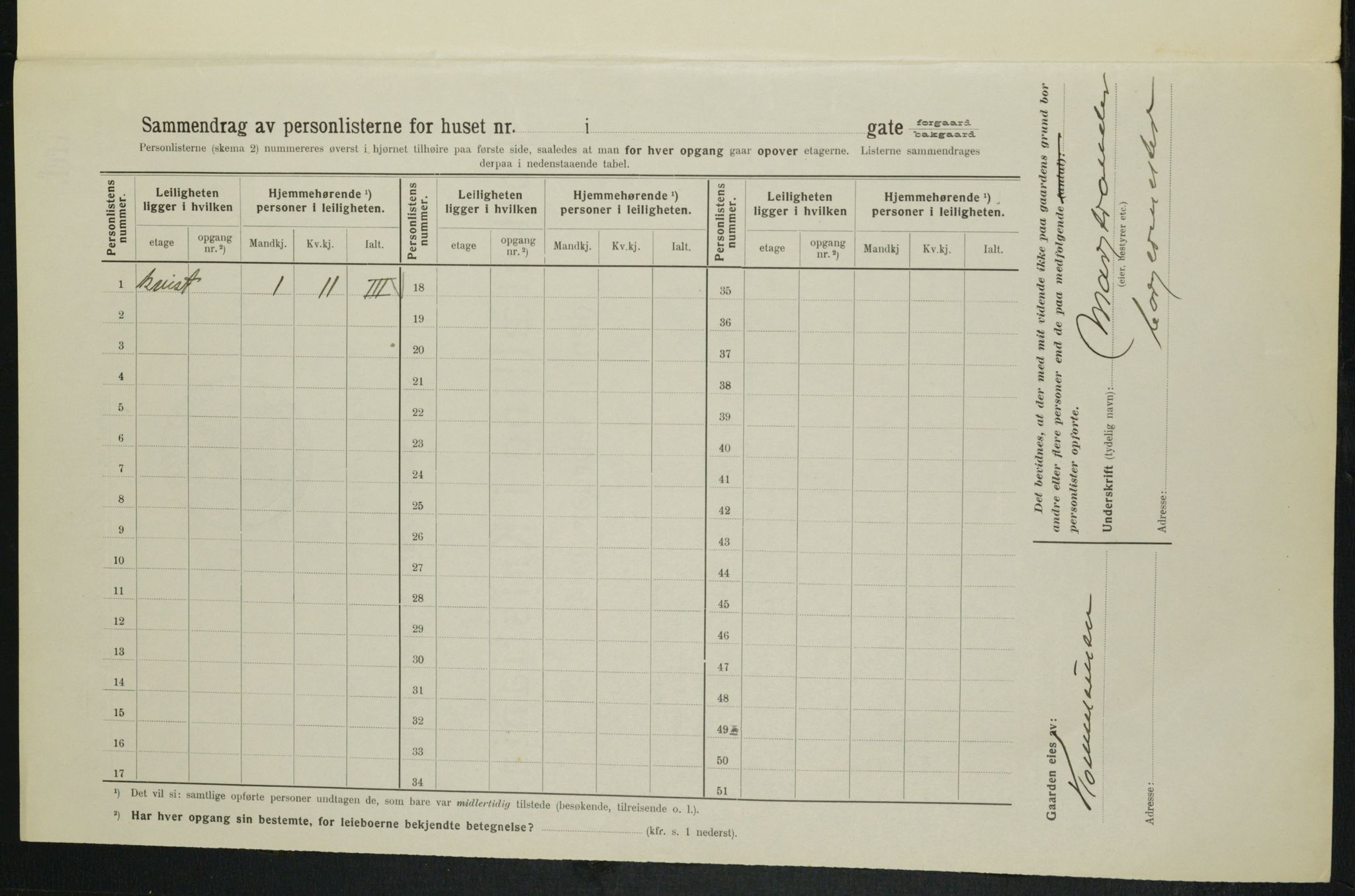 OBA, Municipal Census 1914 for Kristiania, 1914, p. 41597