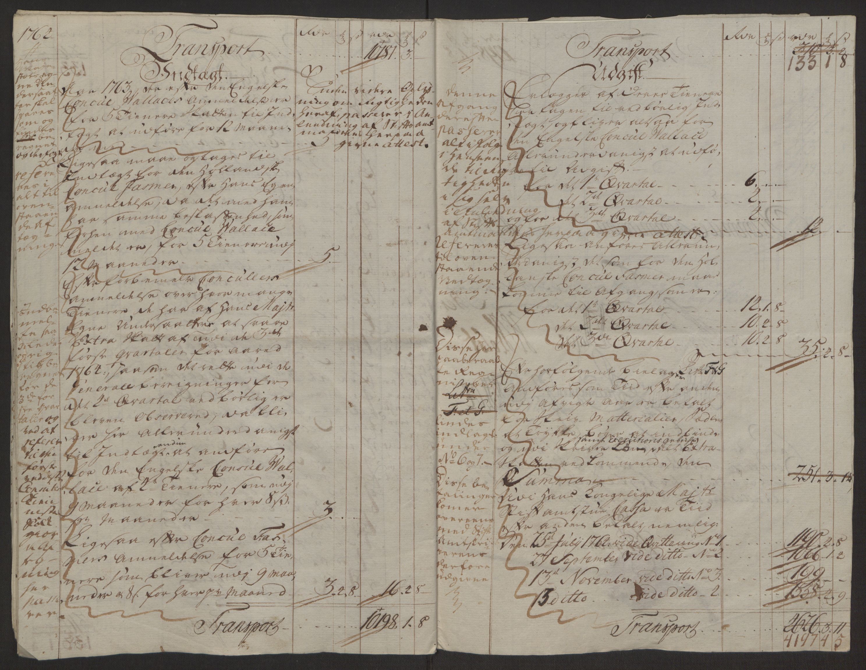 Rentekammeret inntil 1814, Reviderte regnskaper, Byregnskaper, AV/RA-EA-4066/R/Rp/L0367/0001: [P21] Kontribusjonsregnskap / Ekstraskatt, 1764, p. 23