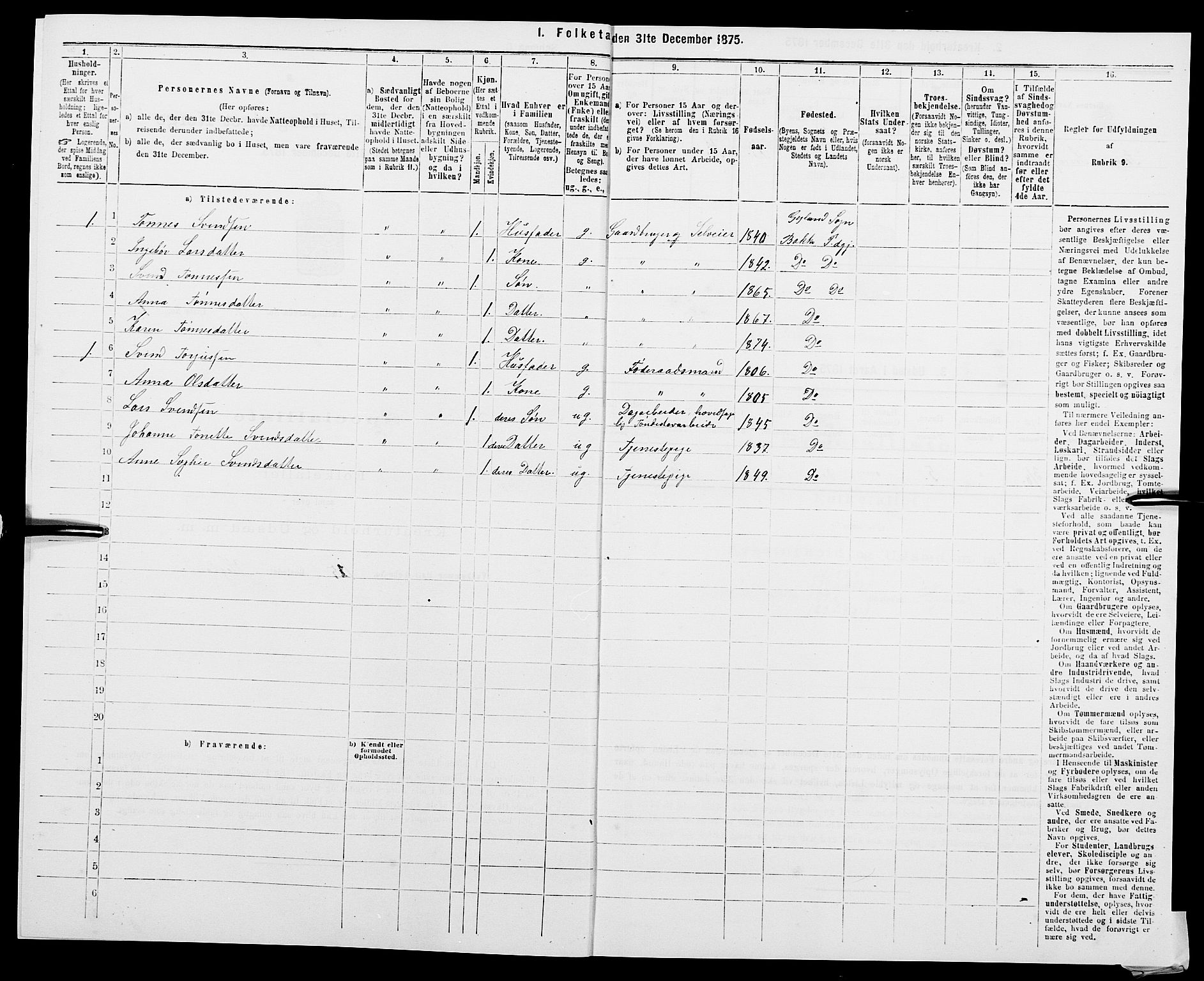 SAK, 1875 census for 1045P Bakke, 1875, p. 914