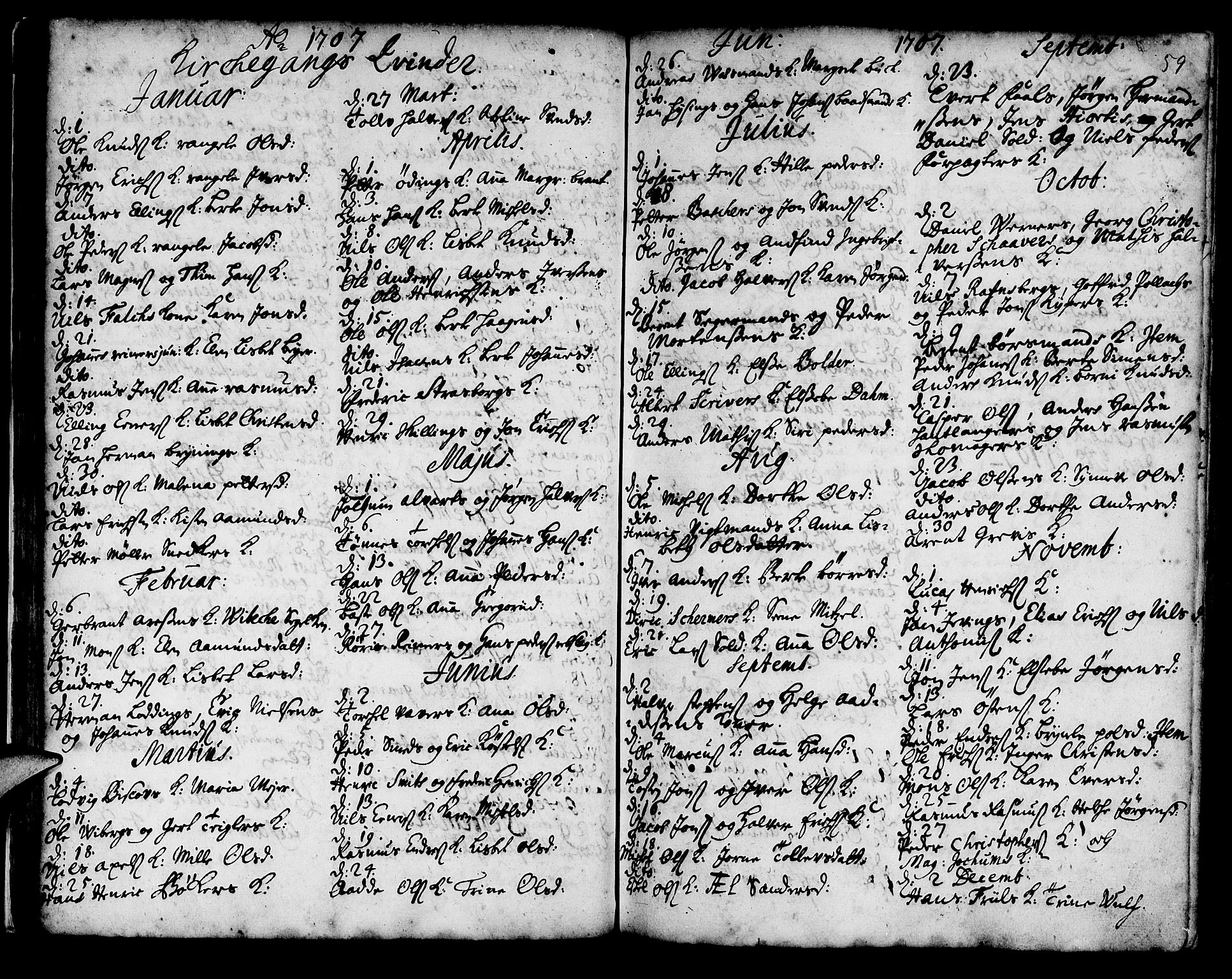 Korskirken sokneprestembete, SAB/A-76101/H/Haa/L0008: Parish register (official) no. A 8, 1698-1747, p. 59