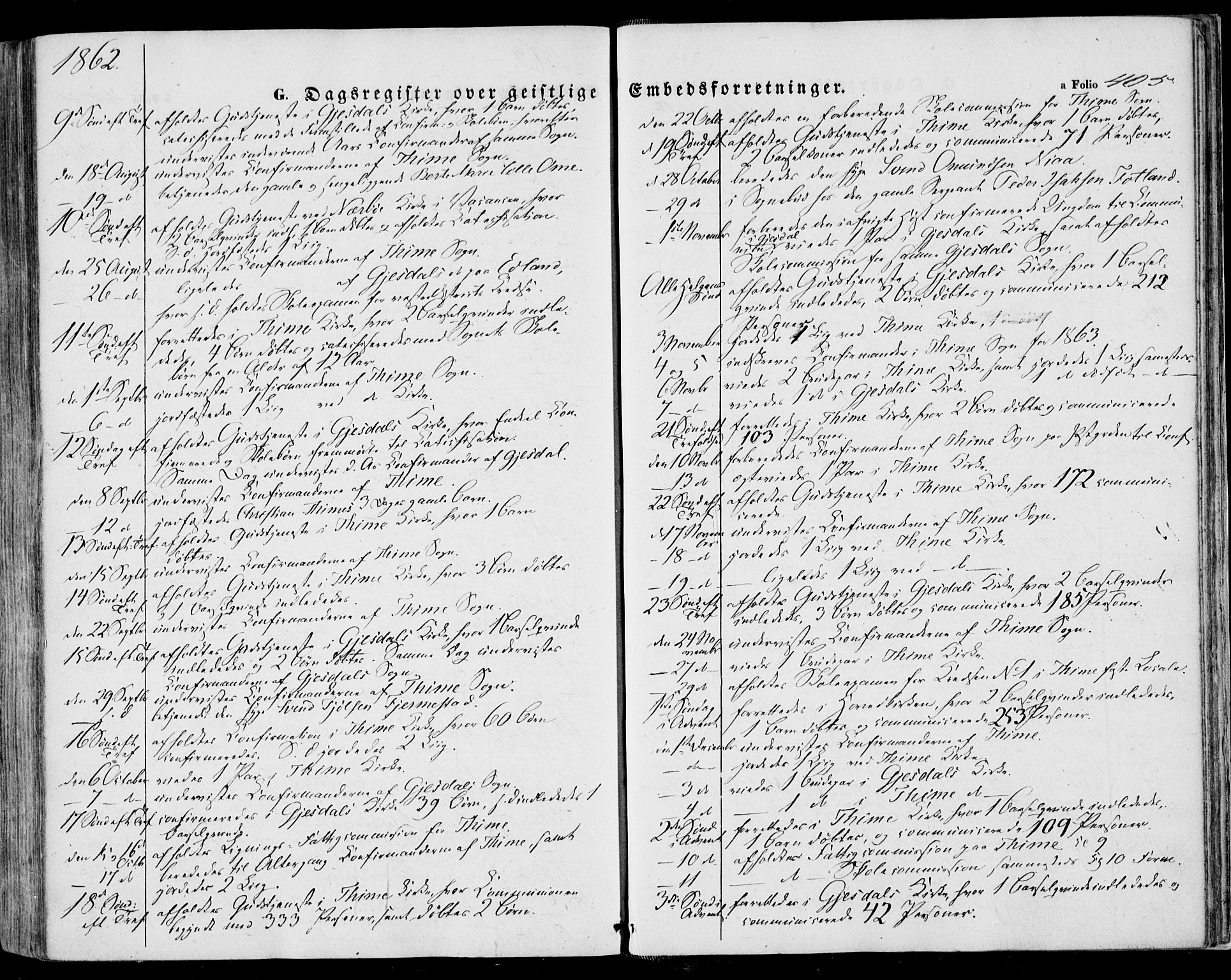 Lye sokneprestkontor, SAST/A-101794/001/30BA/L0007: Parish register (official) no. A 6, 1856-1871, p. 405