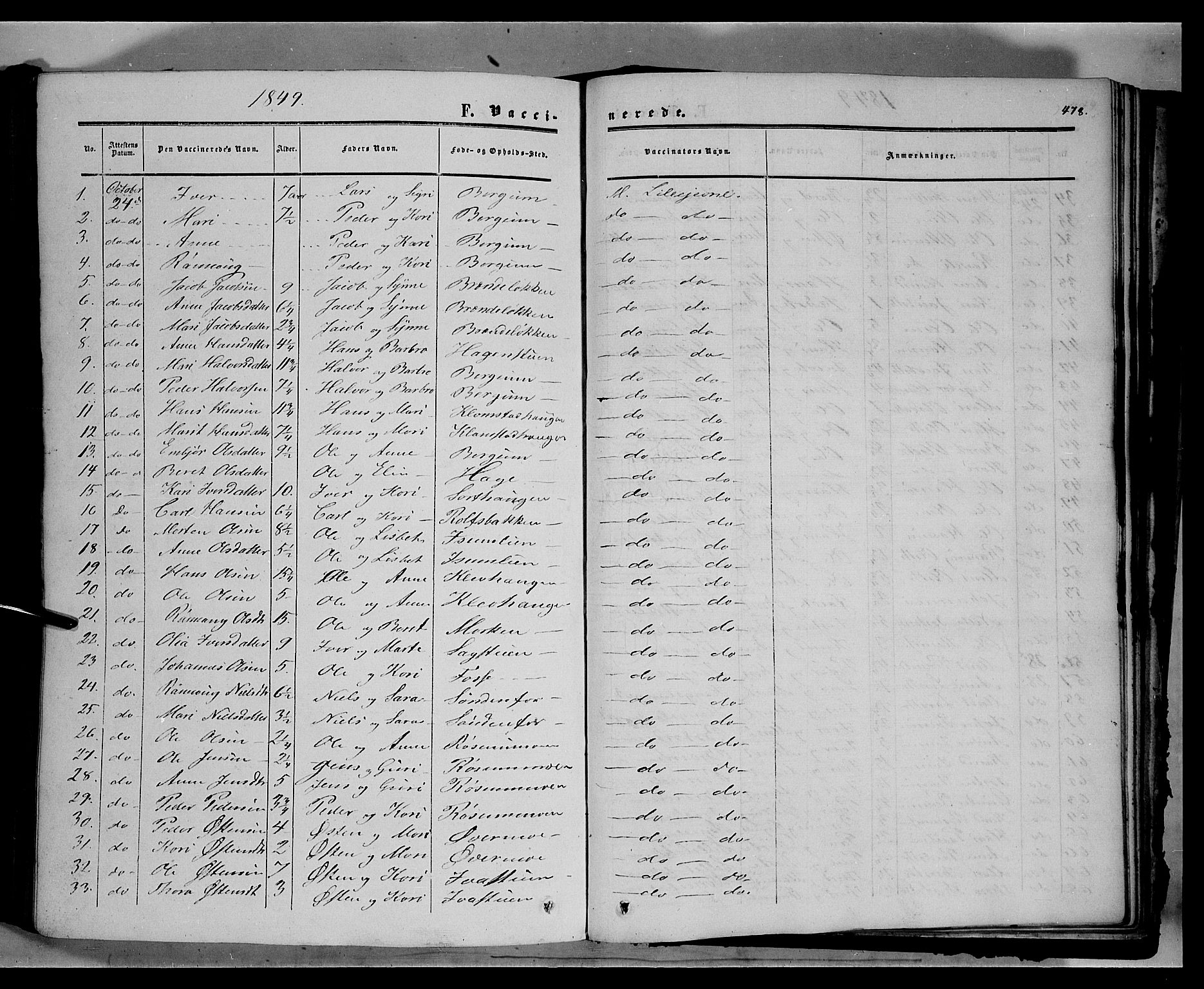 Sør-Fron prestekontor, SAH/PREST-010/H/Ha/Haa/L0001: Parish register (official) no. 1, 1849-1863, p. 478