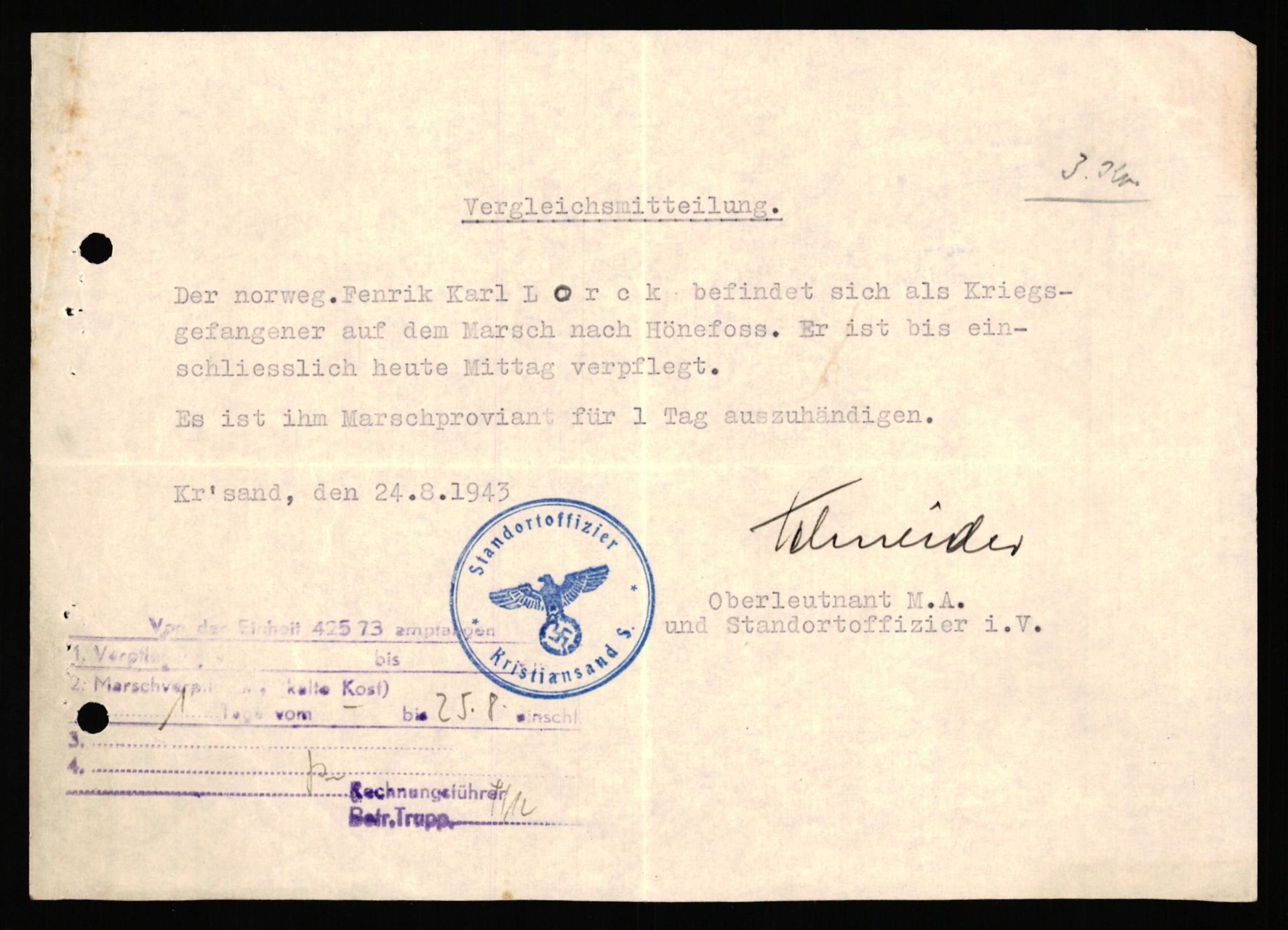 Forsvaret, Forsvarets krigshistoriske avdeling, AV/RA-RAFA-2017/Y/Yf/L0201: II-C-11-2102  -  Norske offiserer i krigsfangenskap, 1940-1945, p. 166