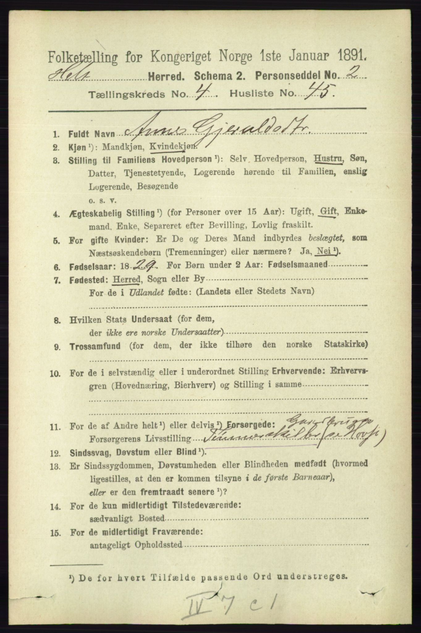 RA, 1891 census for 0914 Holt, 1891, p. 1951