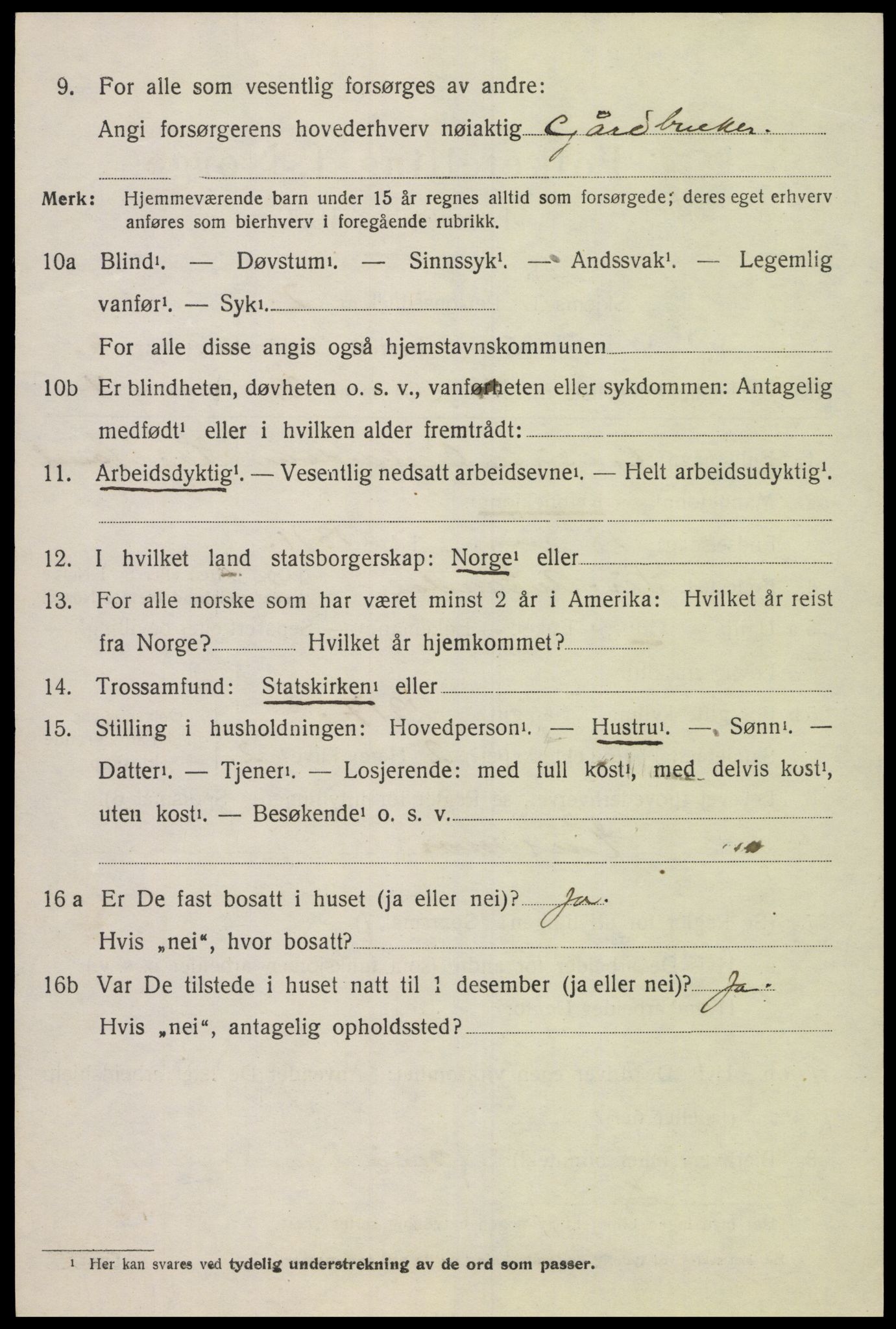 SAK, 1920 census for Holum, 1920, p. 2624