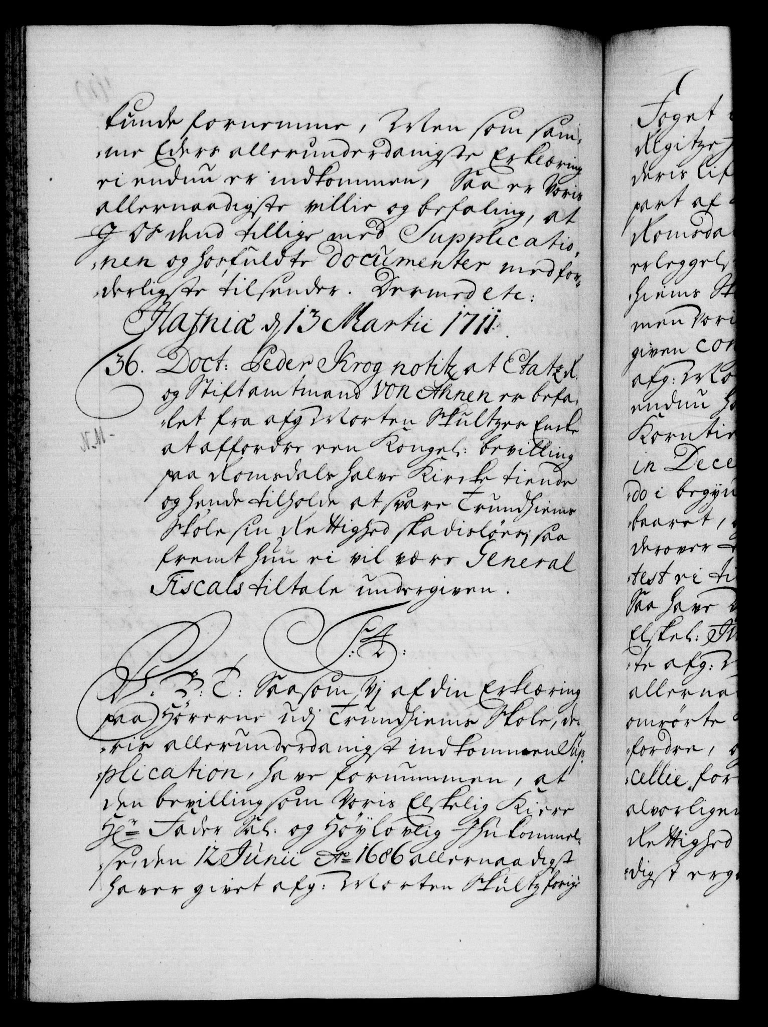 Danske Kanselli 1572-1799, AV/RA-EA-3023/F/Fc/Fca/Fcab/L0019: Norske tegnelser, 1710-1714, p. 169b