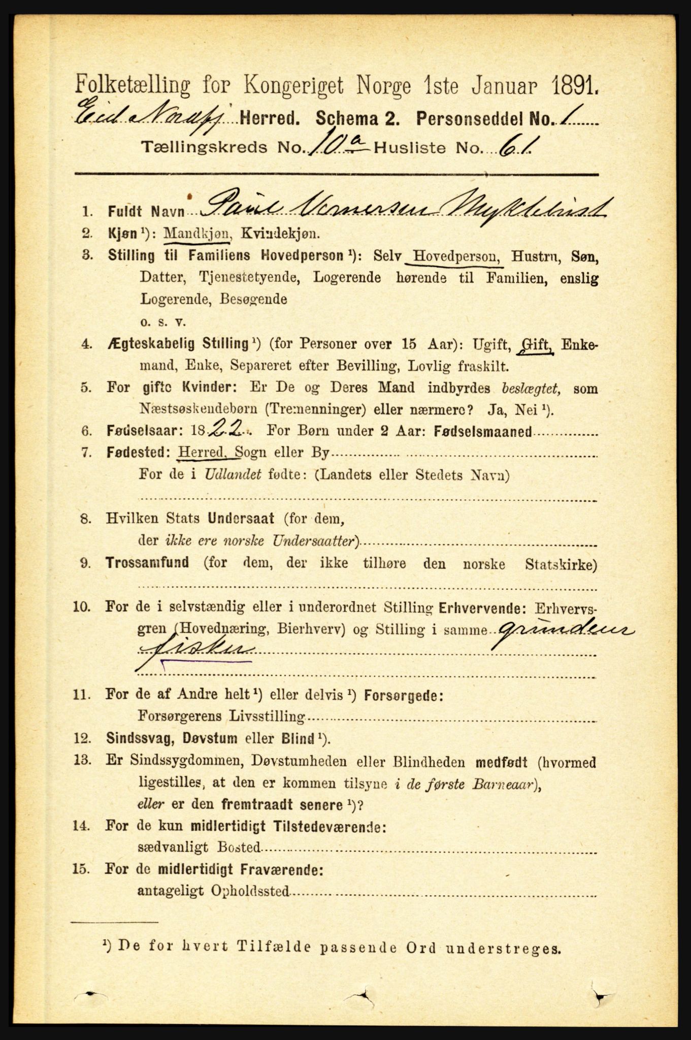 RA, 1891 census for 1443 Eid, 1891, p. 3161