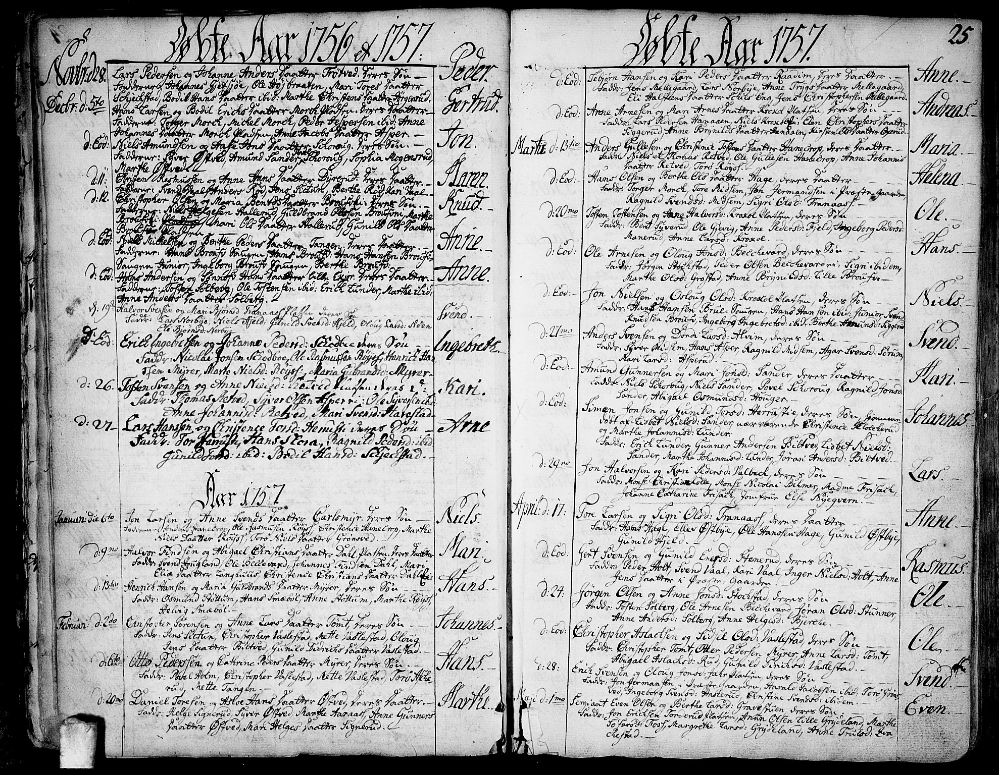 Kråkstad prestekontor Kirkebøker, SAO/A-10125a/F/Fa/L0001: Parish register (official) no. I 1, 1736-1785, p. 25
