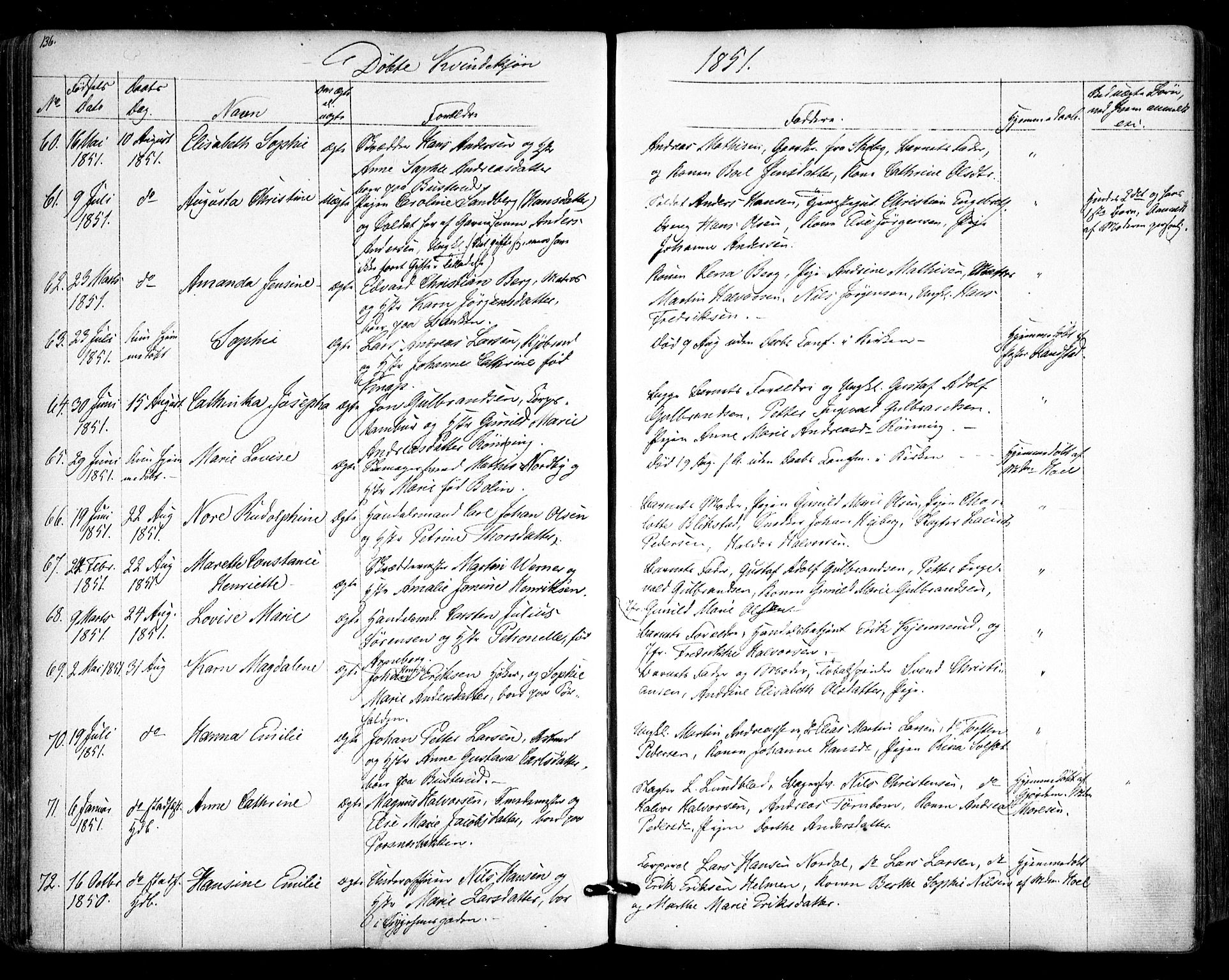 Halden prestekontor Kirkebøker, AV/SAO-A-10909/F/Fa/L0006: Parish register (official) no. I 6, 1845-1856, p. 136