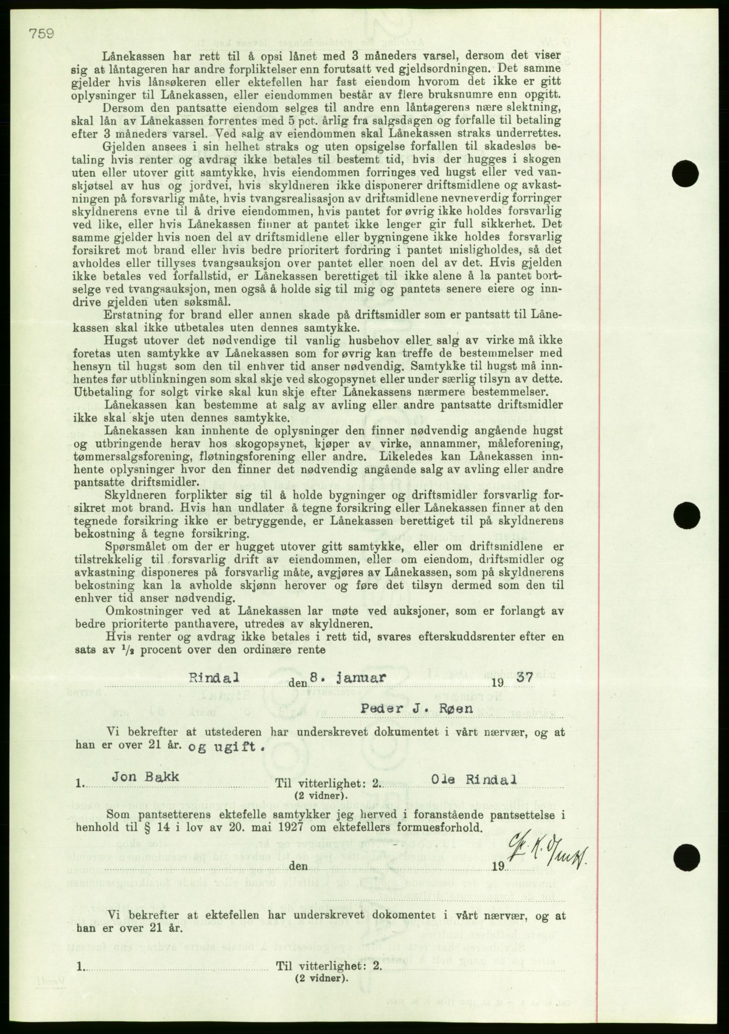 Nordmøre sorenskriveri, AV/SAT-A-4132/1/2/2Ca/L0090: Mortgage book no. B80, 1936-1937, Diary no: : 101/1937