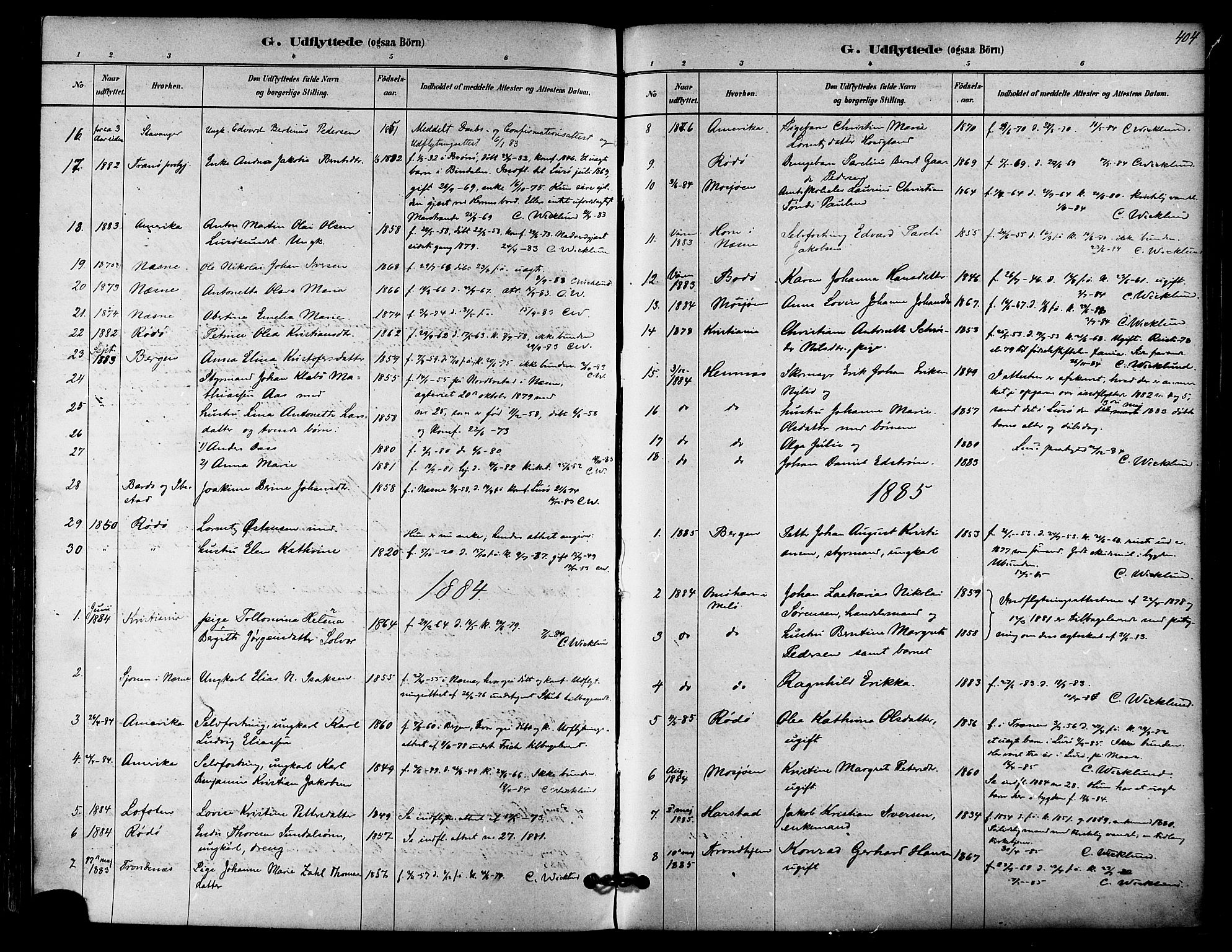 Ministerialprotokoller, klokkerbøker og fødselsregistre - Nordland, SAT/A-1459/839/L0568: Parish register (official) no. 839A05, 1880-1902, p. 404