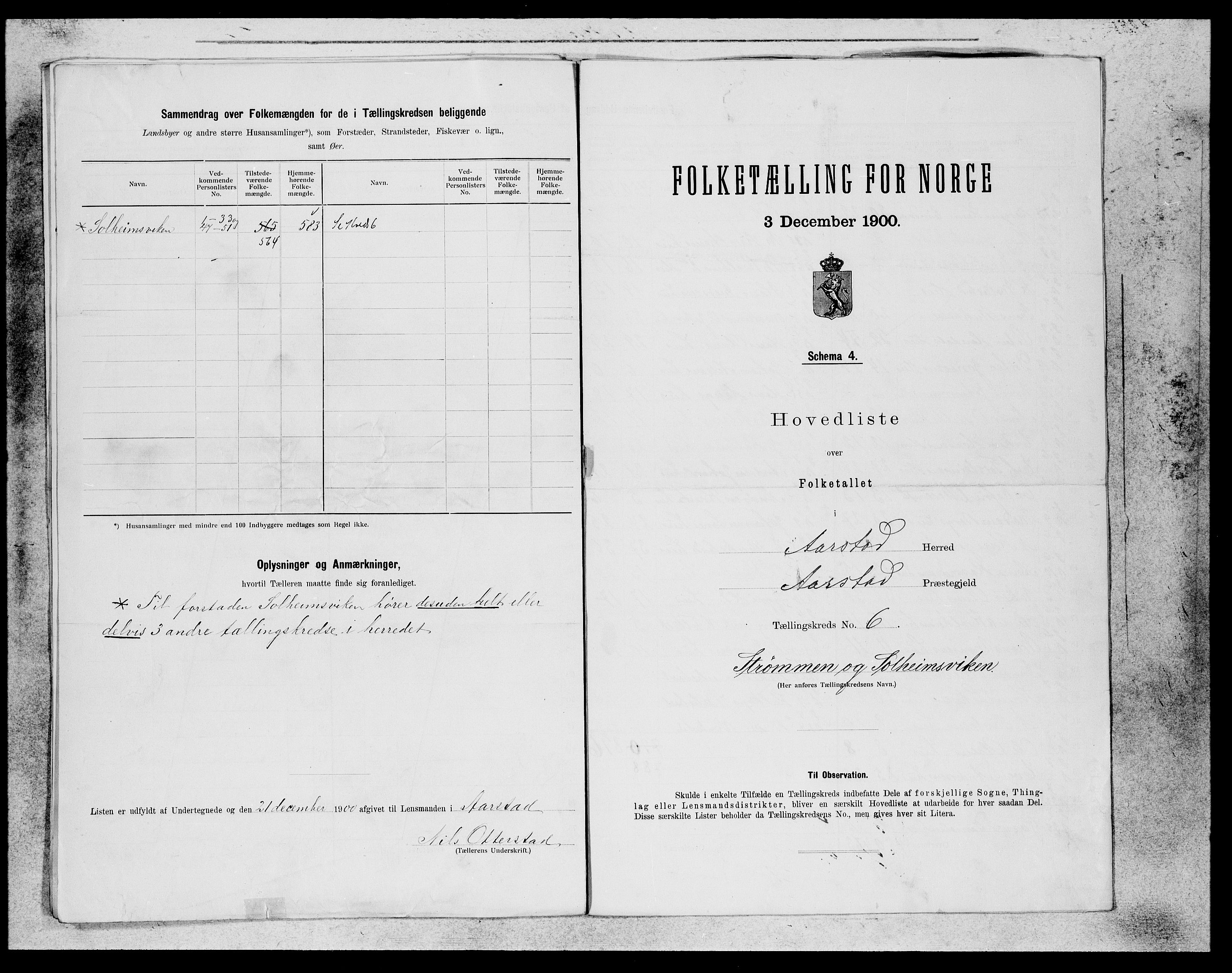 SAB, 1900 census for Årstad, 1900, p. 11