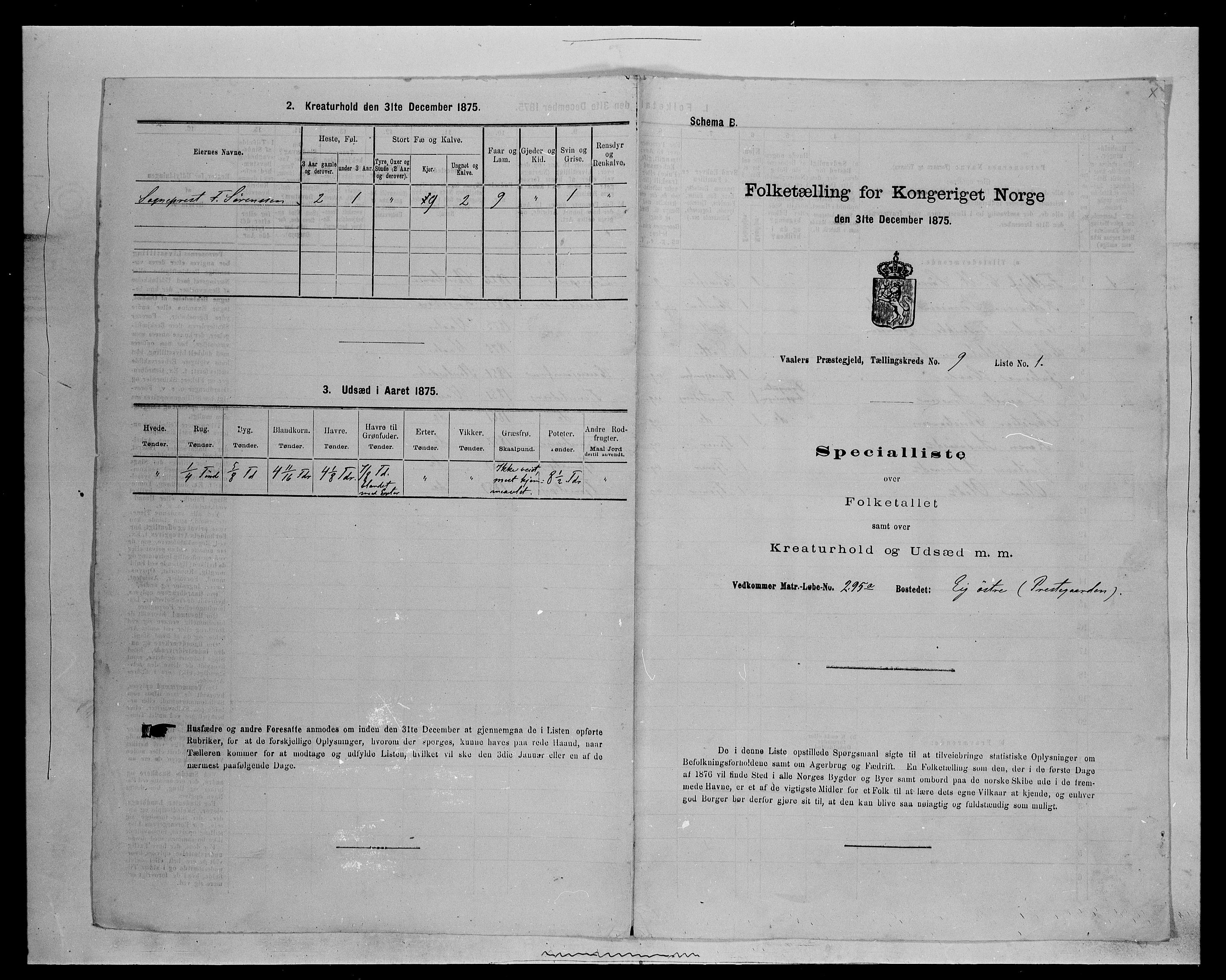 SAH, 1875 census for 0426P Våler parish (Hedmark), 1875, p. 1182