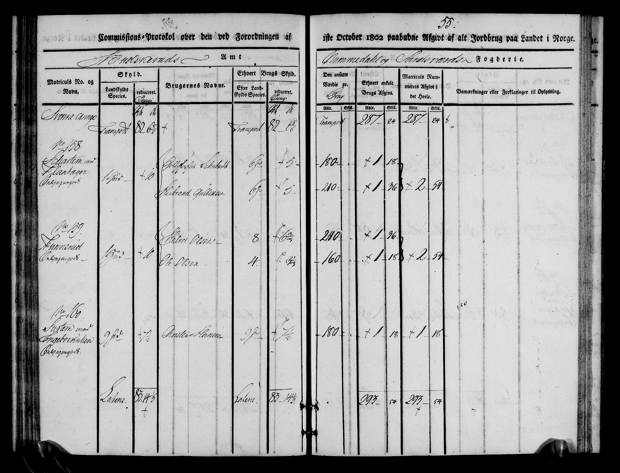 Rentekammeret inntil 1814, Realistisk ordnet avdeling, AV/RA-EA-4070/N/Ne/Nea/L0055: Numedal og Sandsvær fogderi. Kommisjonsprotokoll for Flesberg prestegjeld, 1803, p. 56