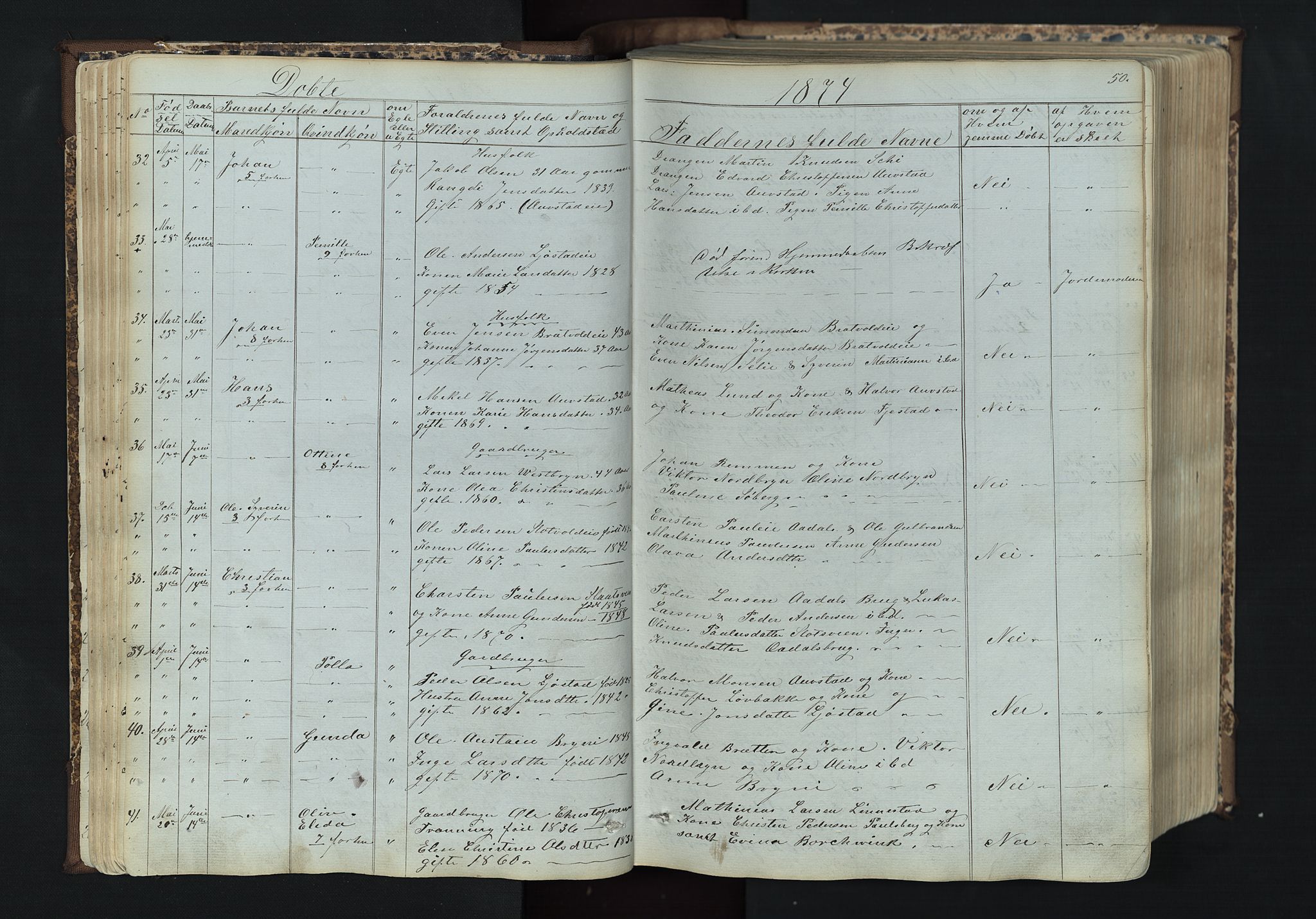 Romedal prestekontor, AV/SAH-PREST-004/L/L0011: Parish register (copy) no. 11, 1867-1895, p. 50