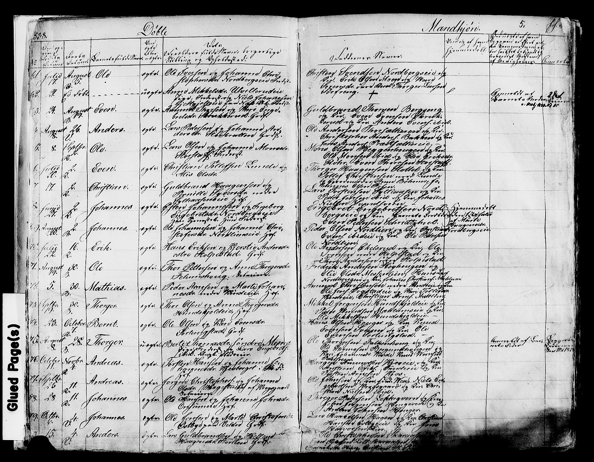 Ringsaker prestekontor, SAH/PREST-014/K/Ka/L0008: Parish register (official) no. 8, 1837-1850, p. 5