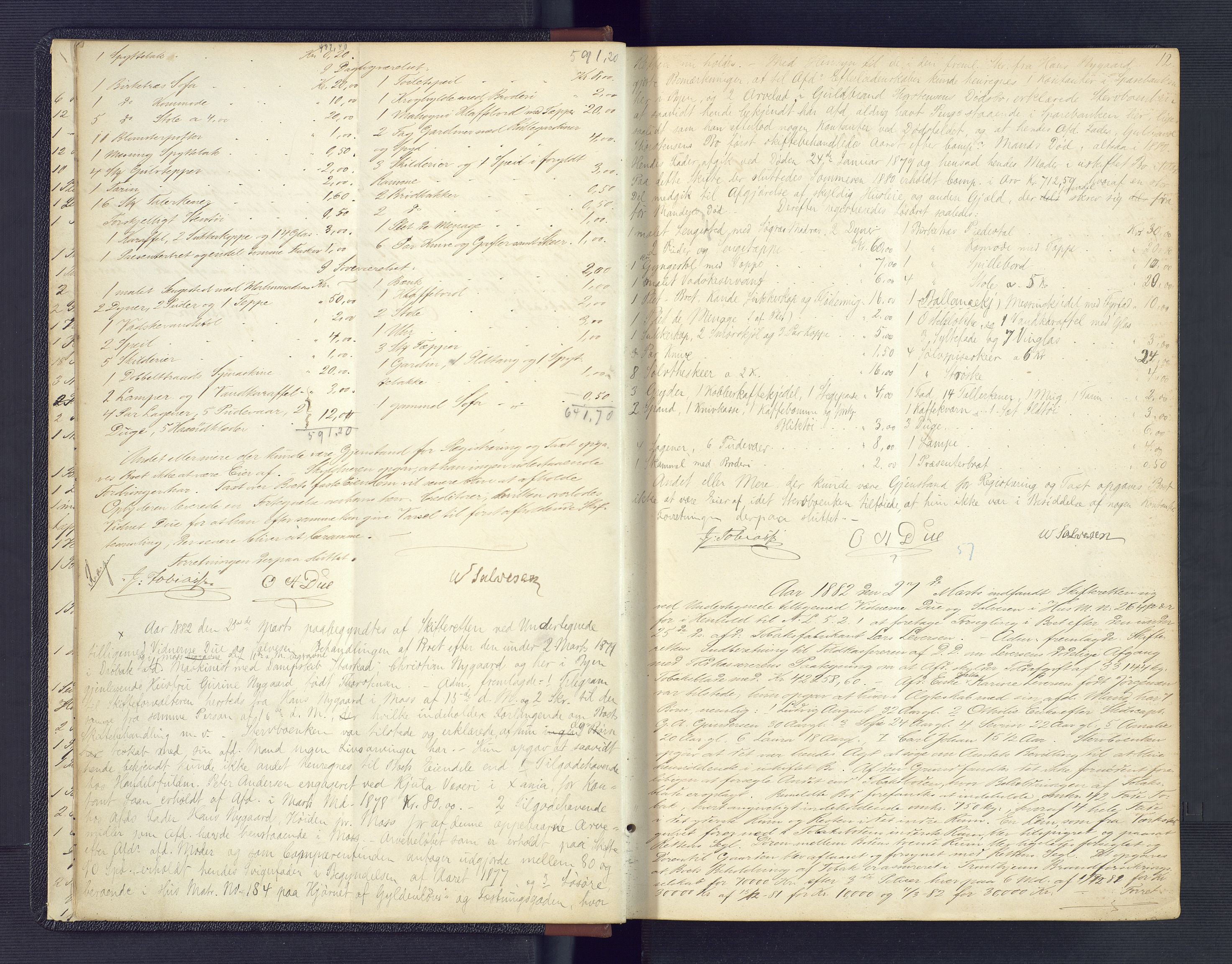 Kristiansand byrett, AV/SAK-1223-0001/H/Hc/L0032: Skifteregistreringsprotokoll nr. 4, med register, 1881-1888, p. 12