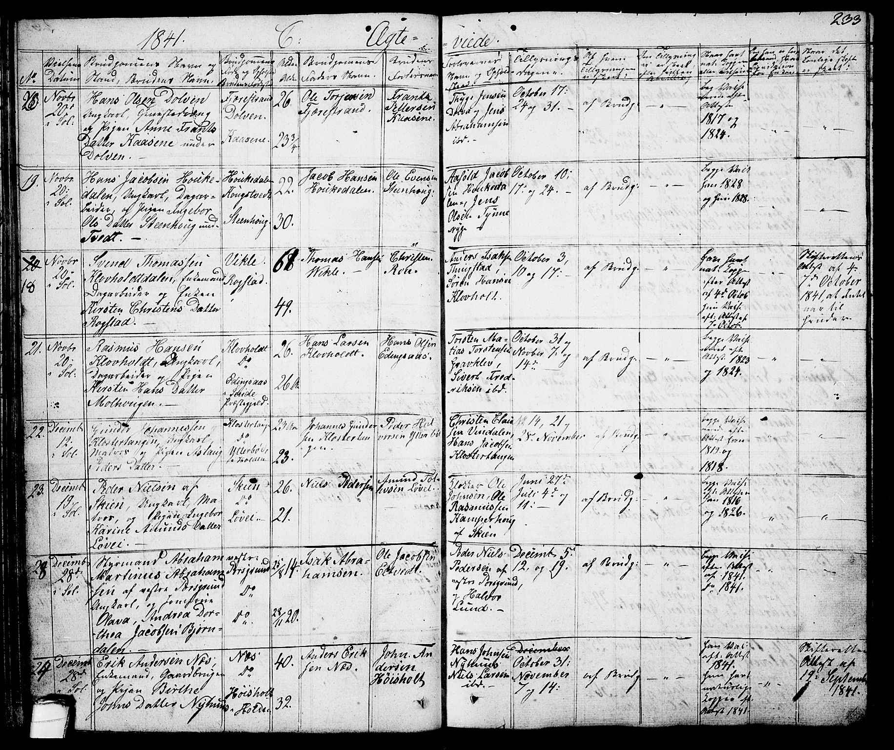 Solum kirkebøker, AV/SAKO-A-306/G/Ga/L0002: Parish register (copy) no. I 2, 1834-1848, p. 233