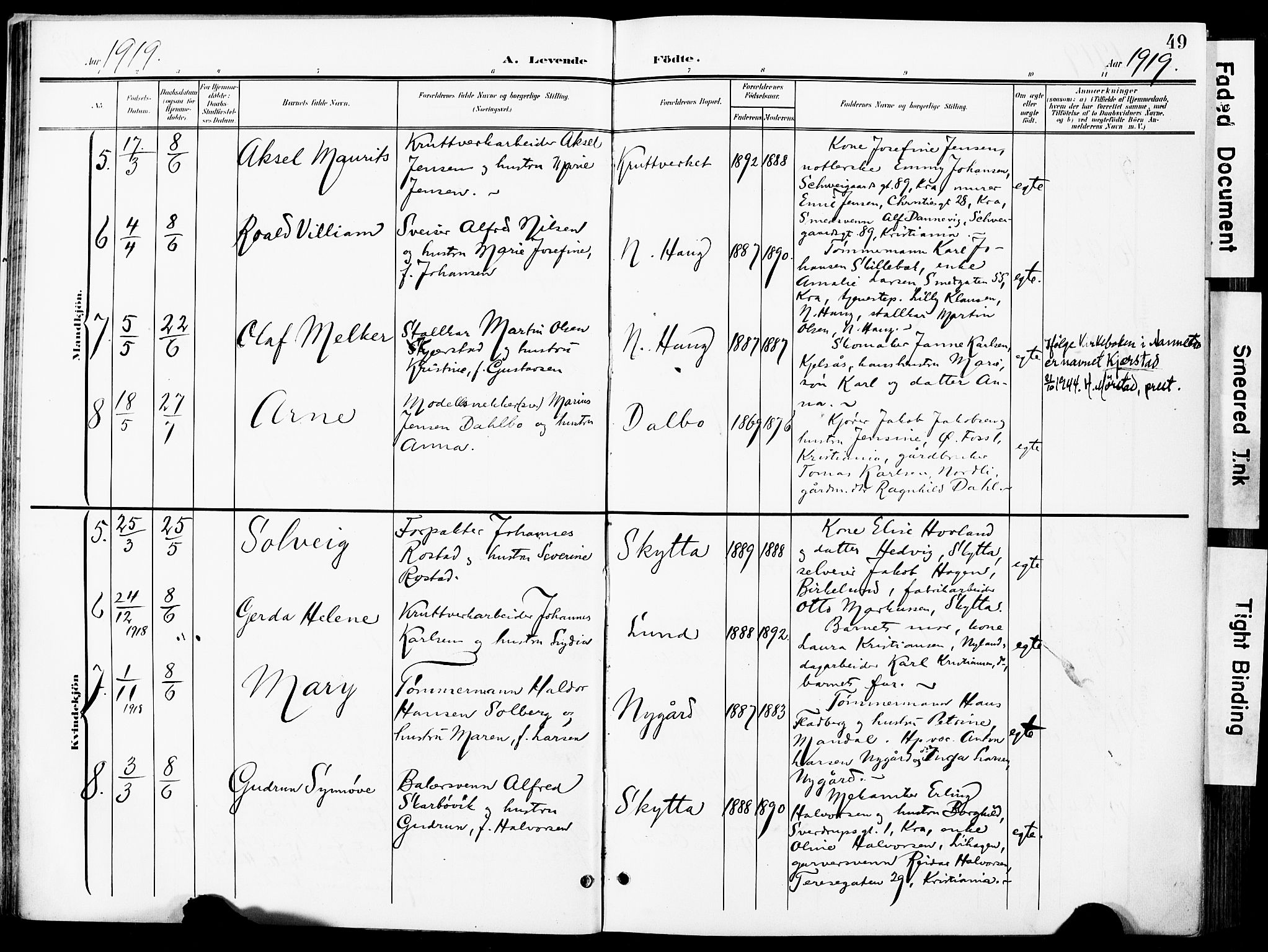 Nittedal prestekontor Kirkebøker, AV/SAO-A-10365a/F/Fa/L0008: Parish register (official) no. I 8, 1902-1926, p. 49