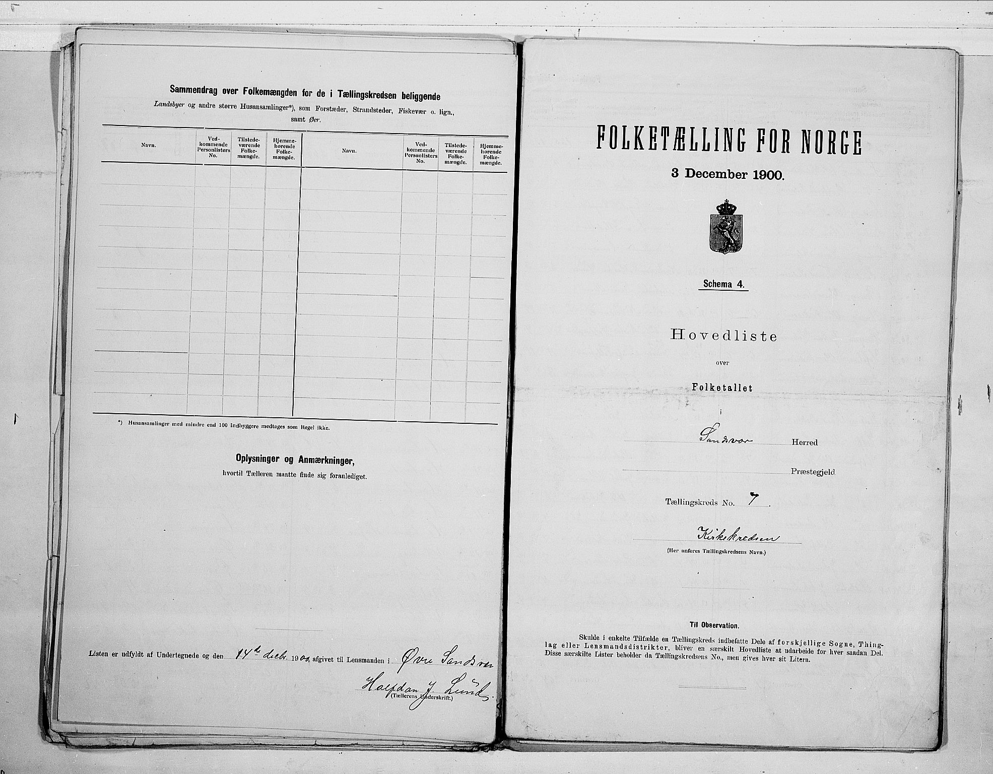 RA, 1900 census for Sandsvær, 1900, p. 18