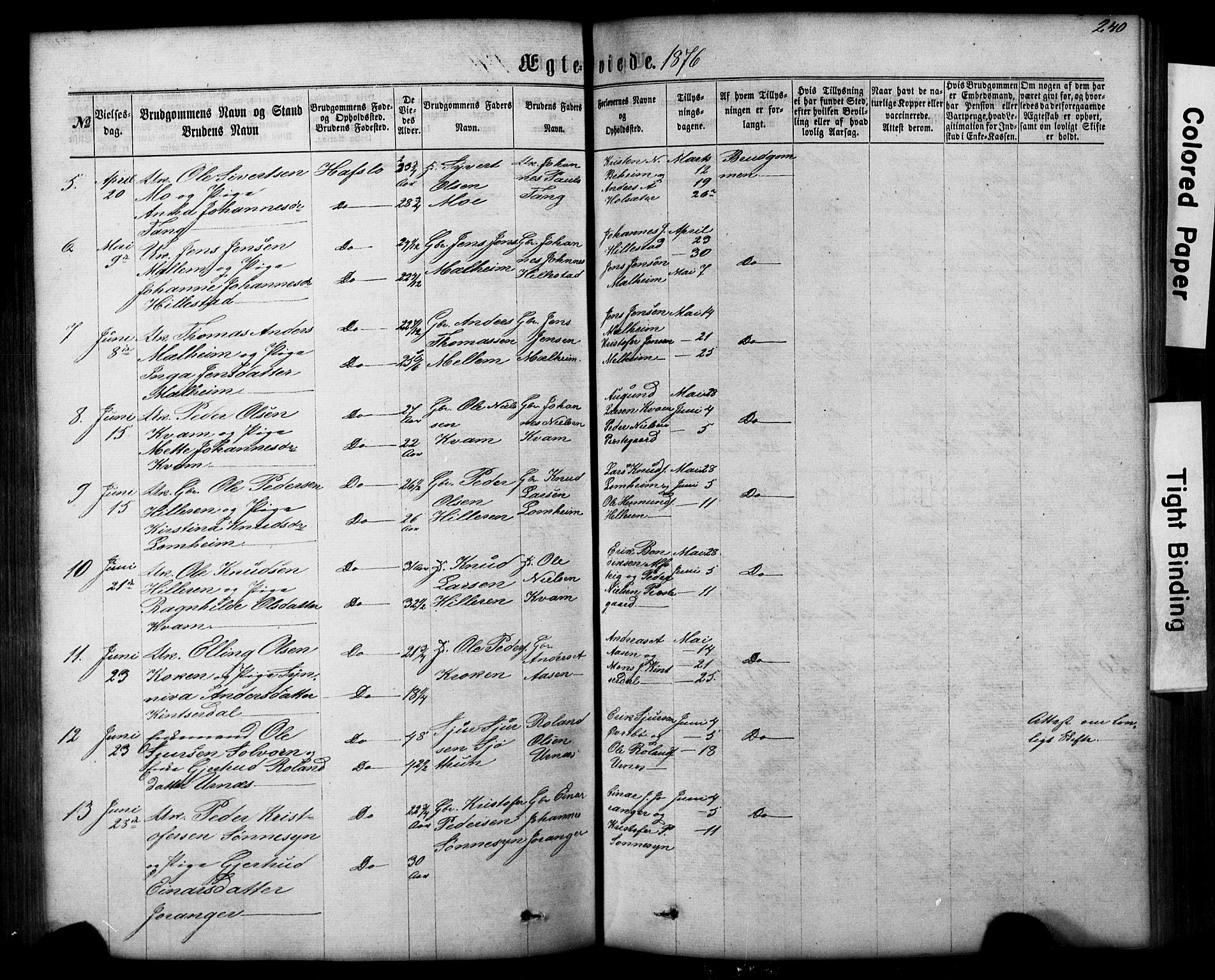 Hafslo sokneprestembete, AV/SAB-A-80301/H/Hab/Haba/L0001: Parish register (copy) no. A 1, 1866-1908, p. 240