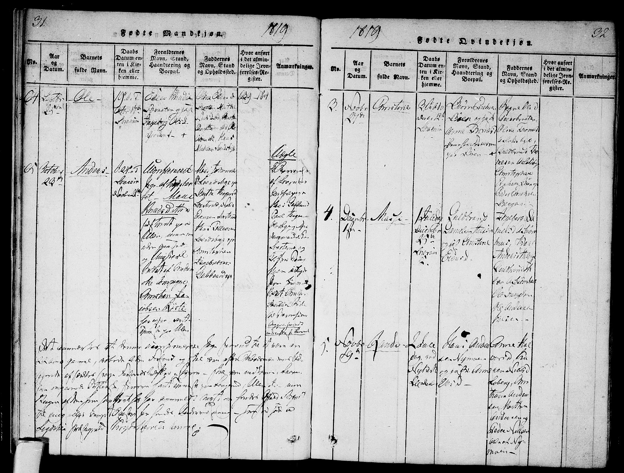 Modum kirkebøker, AV/SAKO-A-234/F/Fa/L0004: Parish register (official) no. 4, 1818-1824, p. 31-32