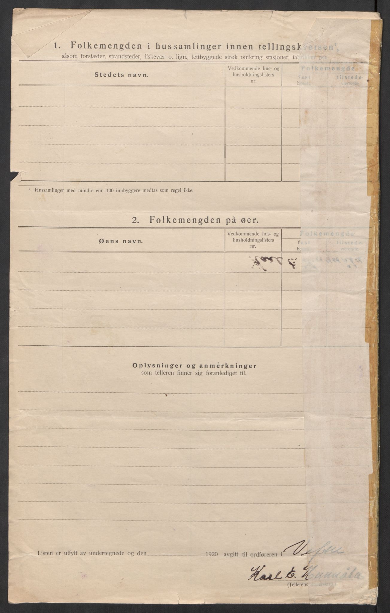 SAT, 1920 census for Vefsn, 1920, p. 11