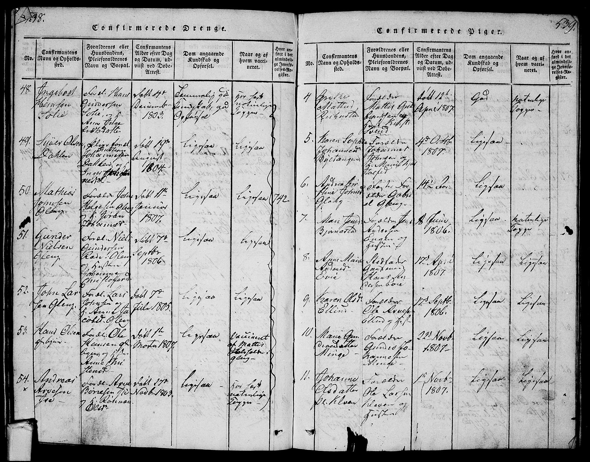 Tune prestekontor Kirkebøker, SAO/A-2007/G/Ga/L0001: Parish register (copy) no. I 1, 1815-1822, p. 538-539