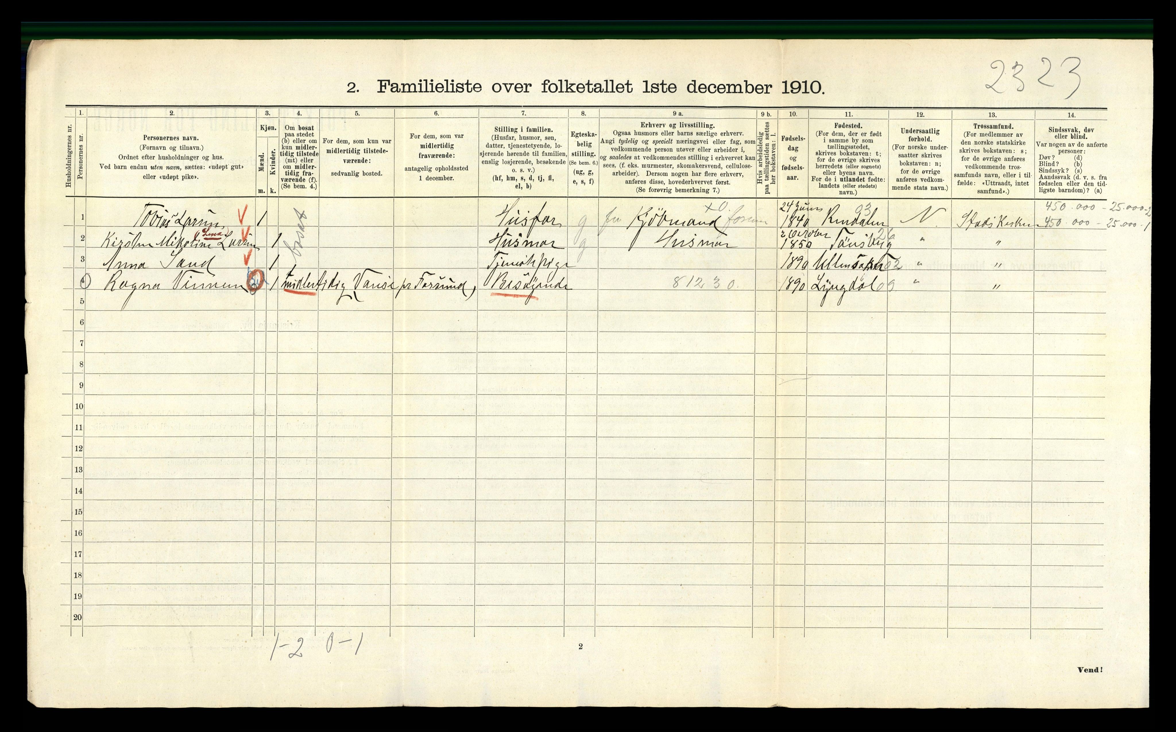 RA, 1910 census for Kristiania, 1910, p. 73736