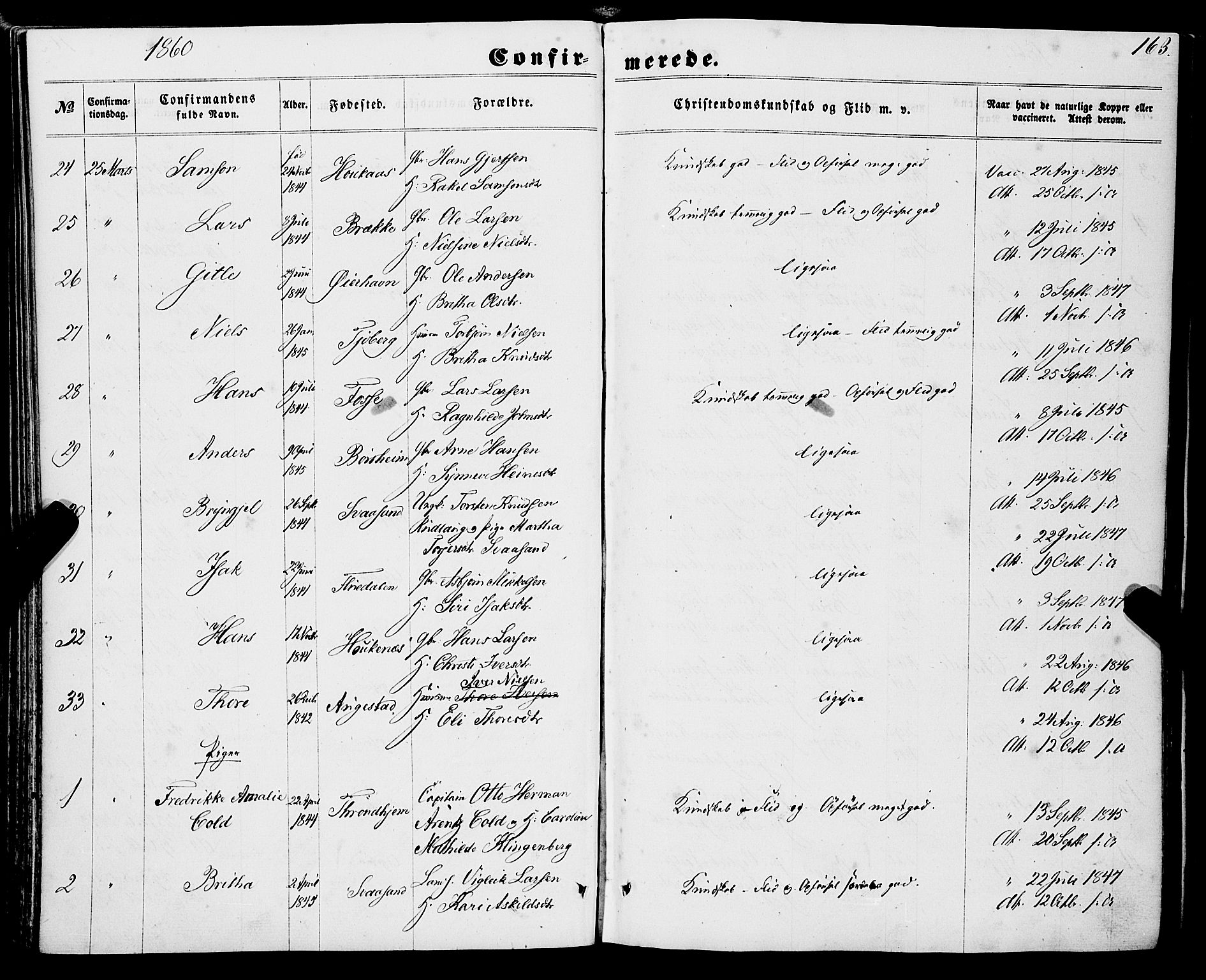 Strandebarm sokneprestembete, AV/SAB-A-78401/H/Haa: Parish register (official) no. A 8, 1858-1872, p. 163