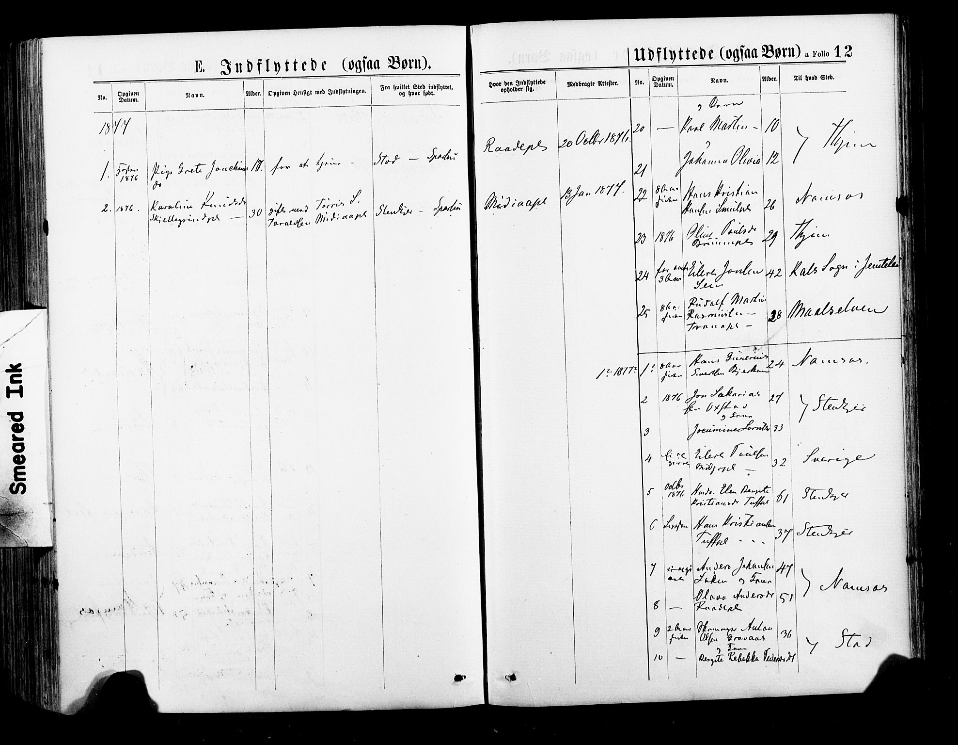 Ministerialprotokoller, klokkerbøker og fødselsregistre - Nord-Trøndelag, SAT/A-1458/735/L0348: Parish register (official) no. 735A09 /1, 1873-1883, p. 12