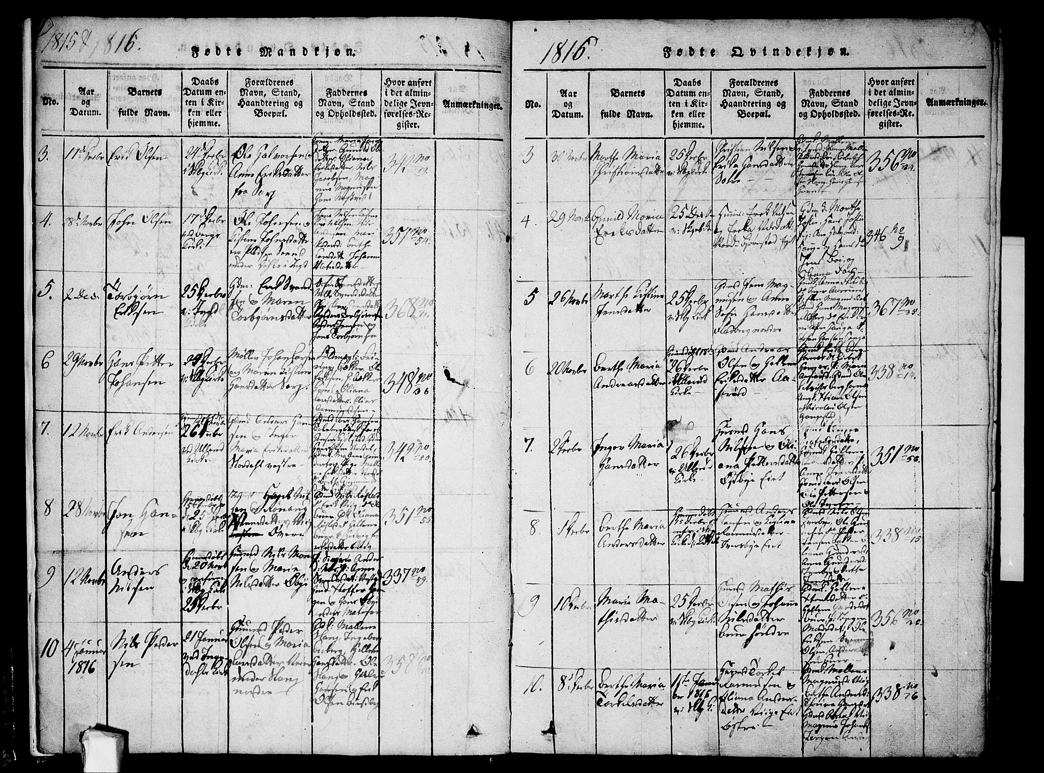 Skjeberg prestekontor Kirkebøker, SAO/A-10923/F/Fa/L0004: Parish register (official) no. I 4, 1815-1830, p. 9