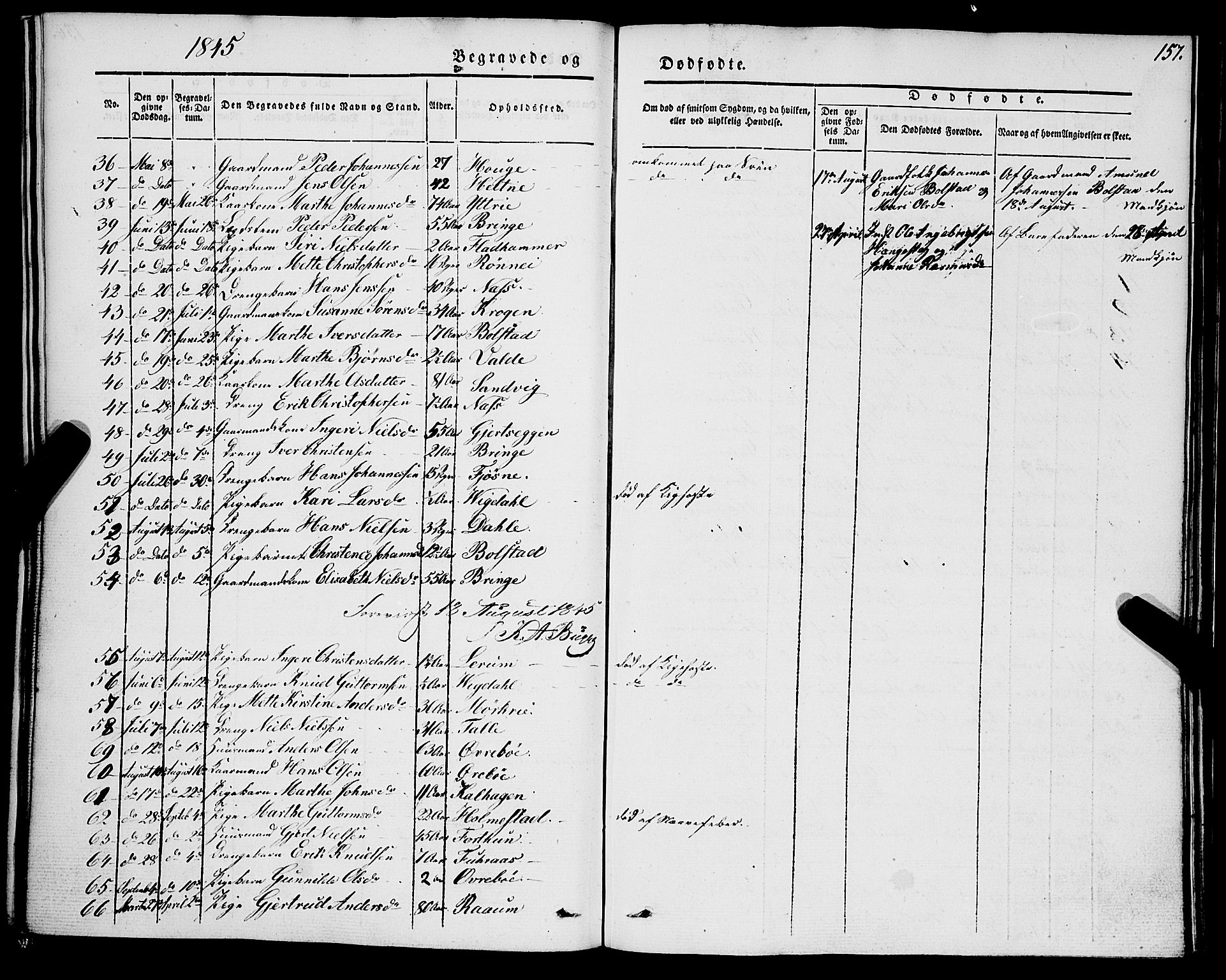 Luster sokneprestembete, AV/SAB-A-81101/H/Haa/Haaa/L0006: Parish register (official) no. A 6, 1840-1848, p. 157