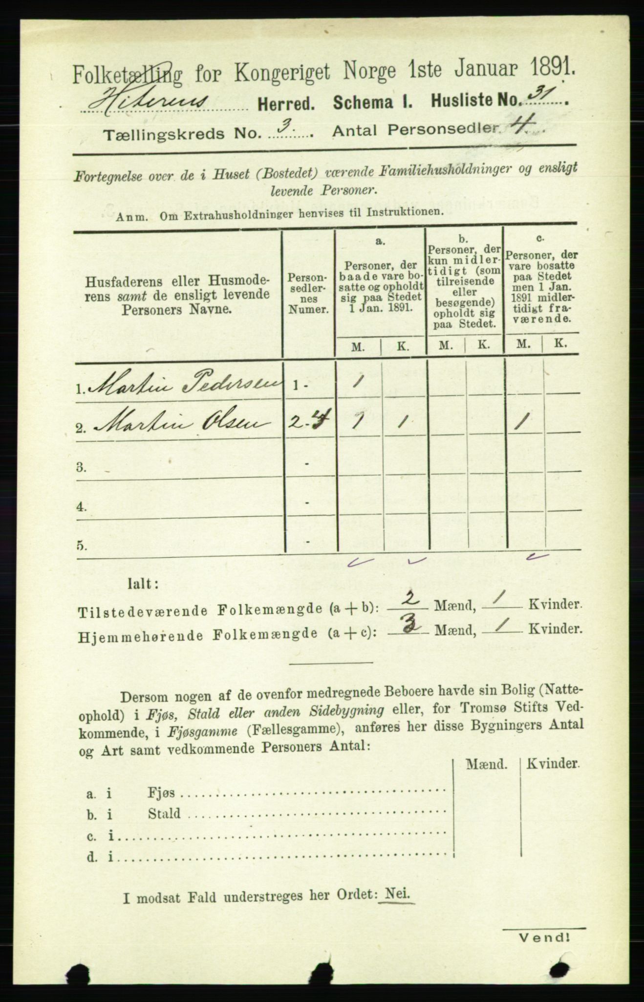 RA, 1891 census for 1617 Hitra, 1891, p. 470