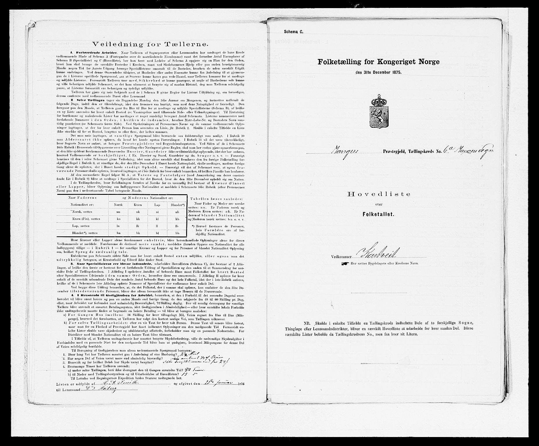 SAB, 1875 census for 1261P Manger, 1875, p. 18