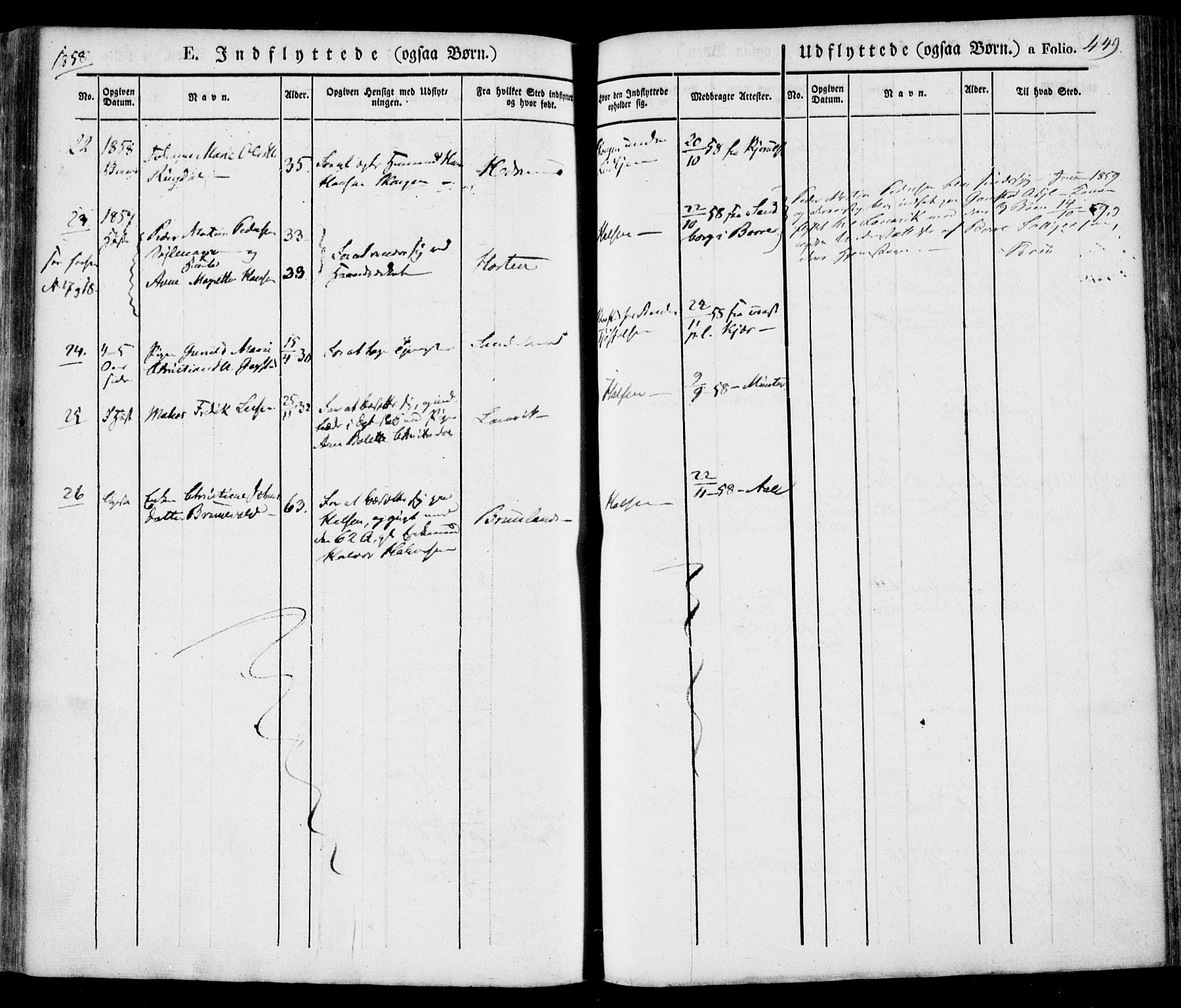 Tjølling kirkebøker, AV/SAKO-A-60/F/Fa/L0006: Parish register (official) no. 6, 1835-1859, p. 449