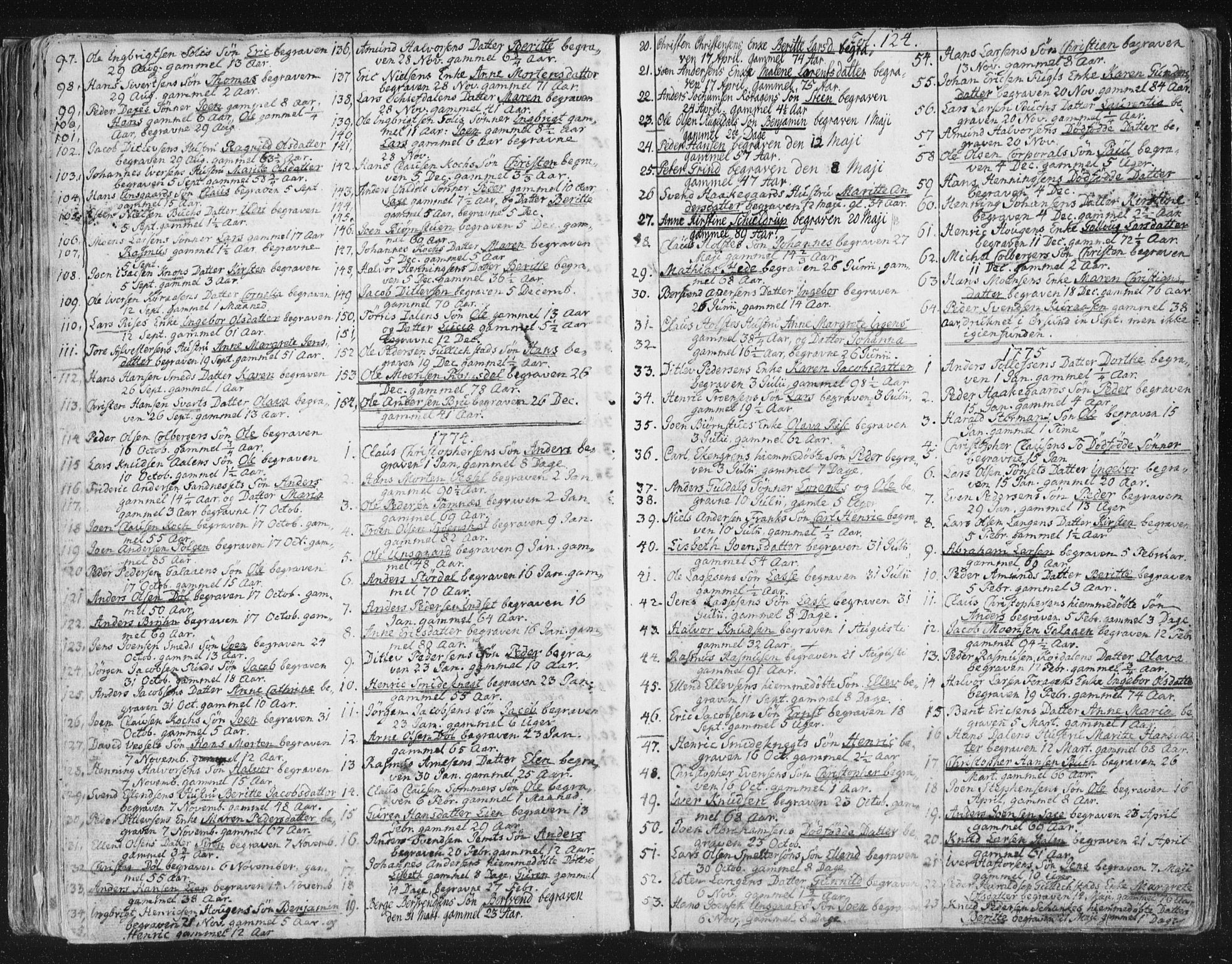 Ministerialprotokoller, klokkerbøker og fødselsregistre - Sør-Trøndelag, SAT/A-1456/681/L0926: Parish register (official) no. 681A04, 1767-1797, p. 124