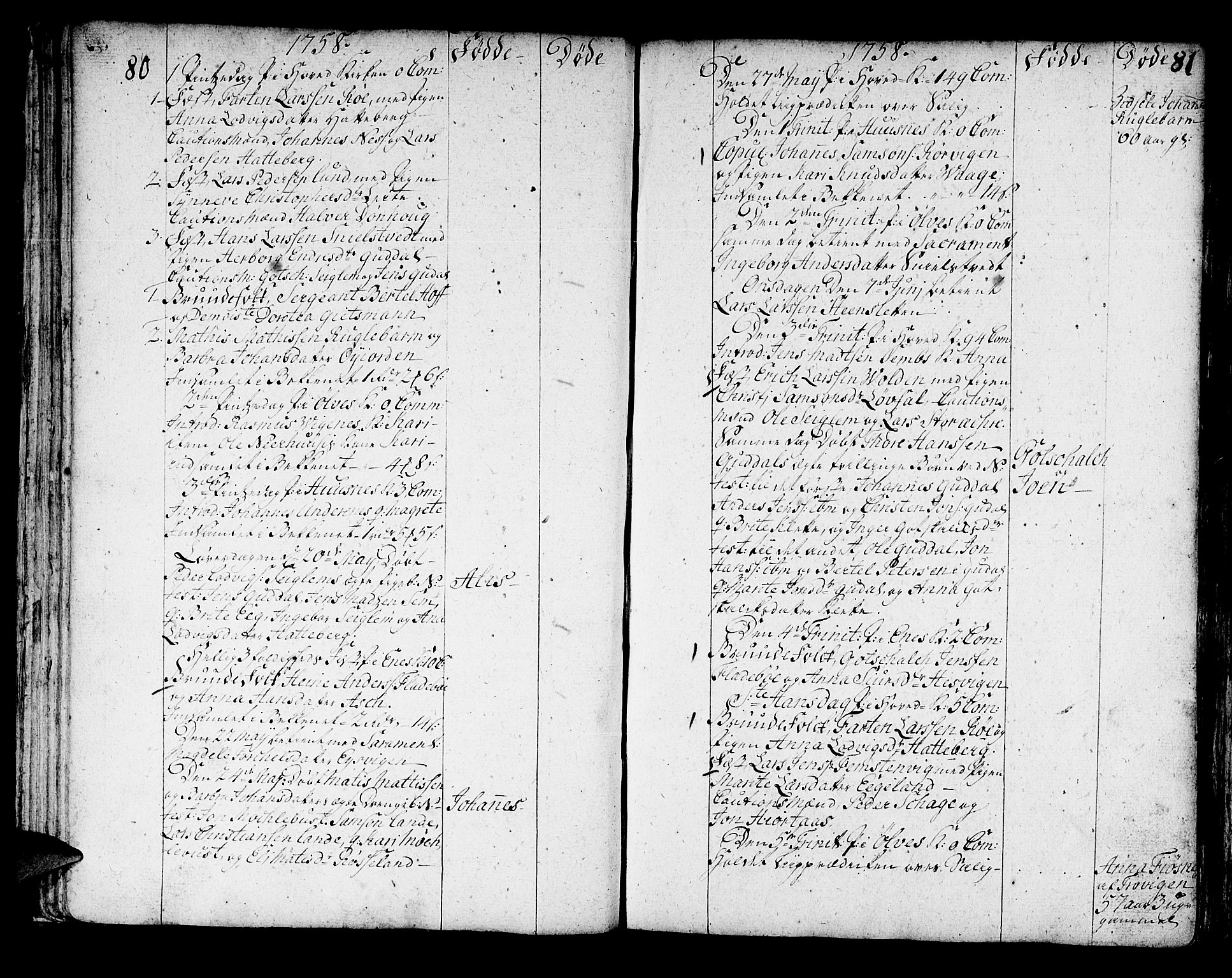 Kvinnherad sokneprestembete, AV/SAB-A-76401/H/Haa: Parish register (official) no. A 3, 1754-1777, p. 80-81